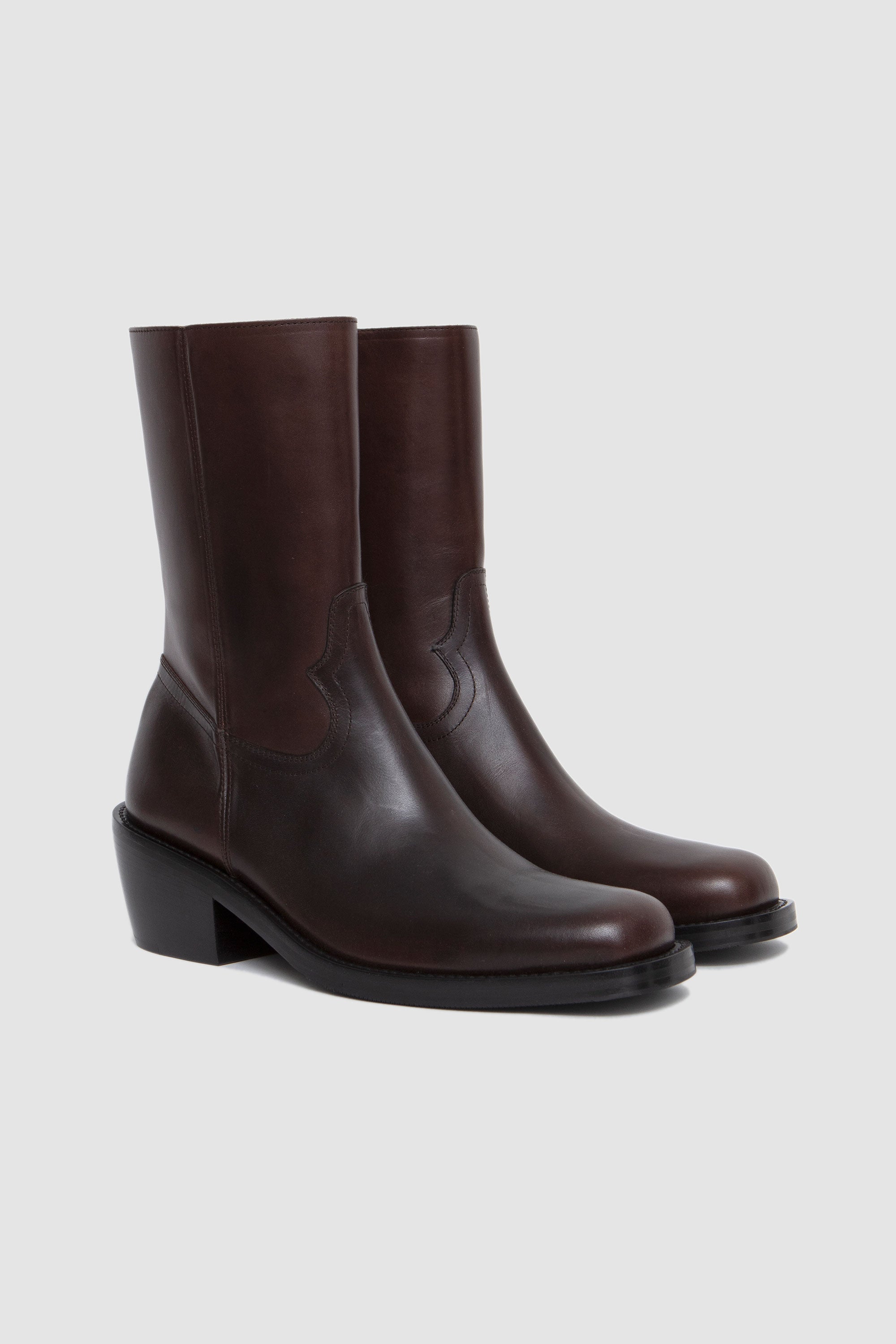 Leather Boots Dark Brown