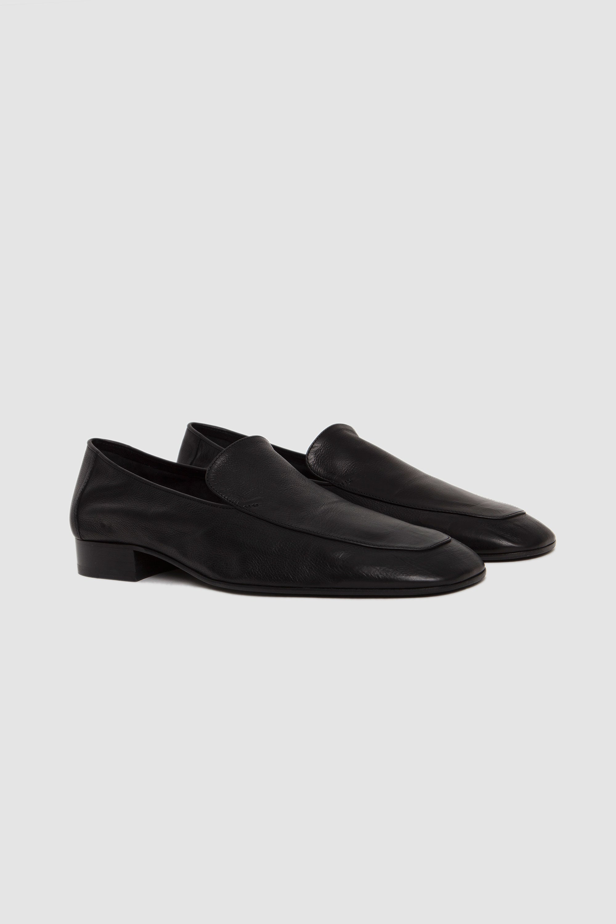 Leather Slip-On Shoes Black_2