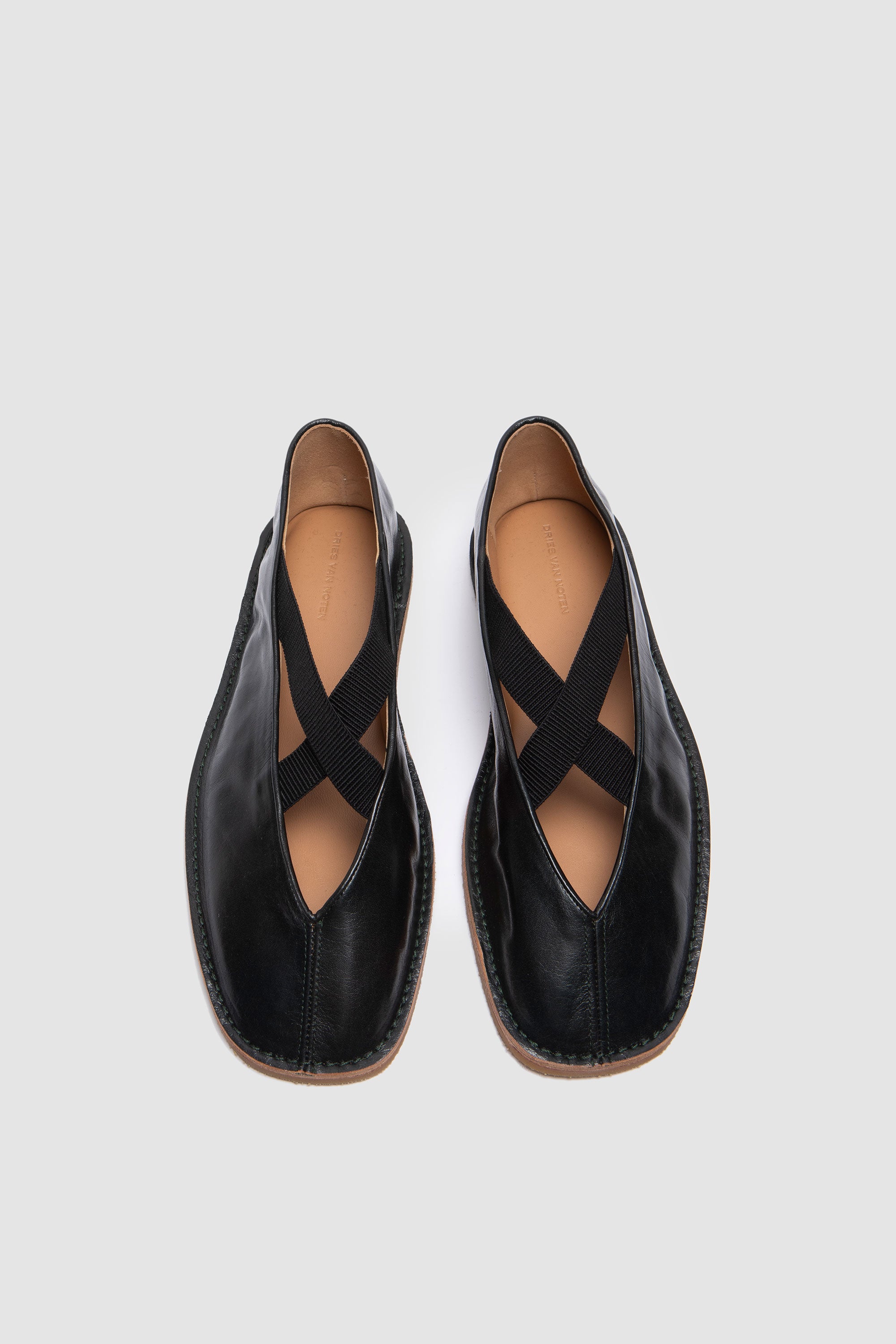 Cross Band Ballerinas Dark Green