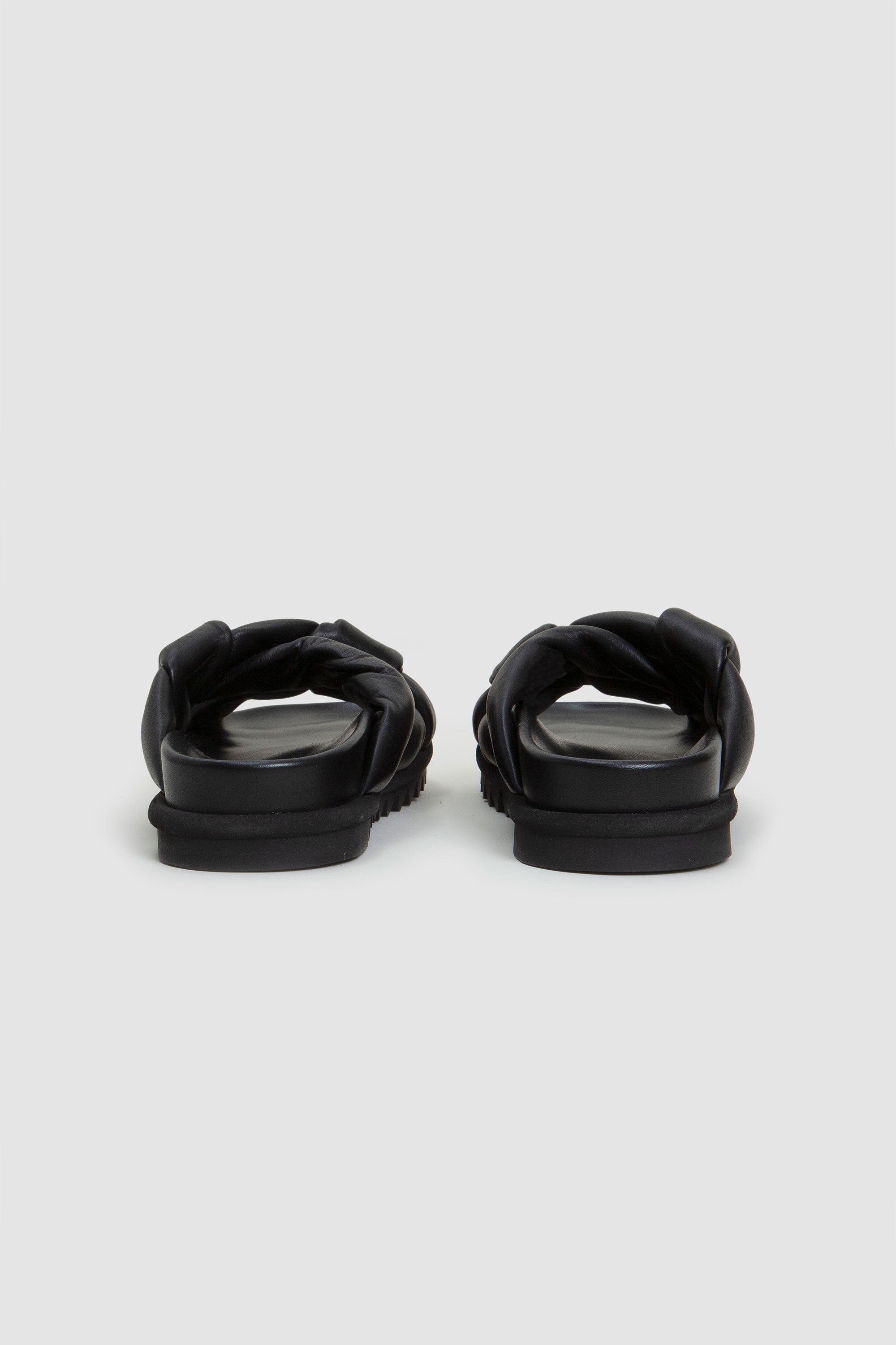 SPORTIVO [Padded leather braid sandals black]