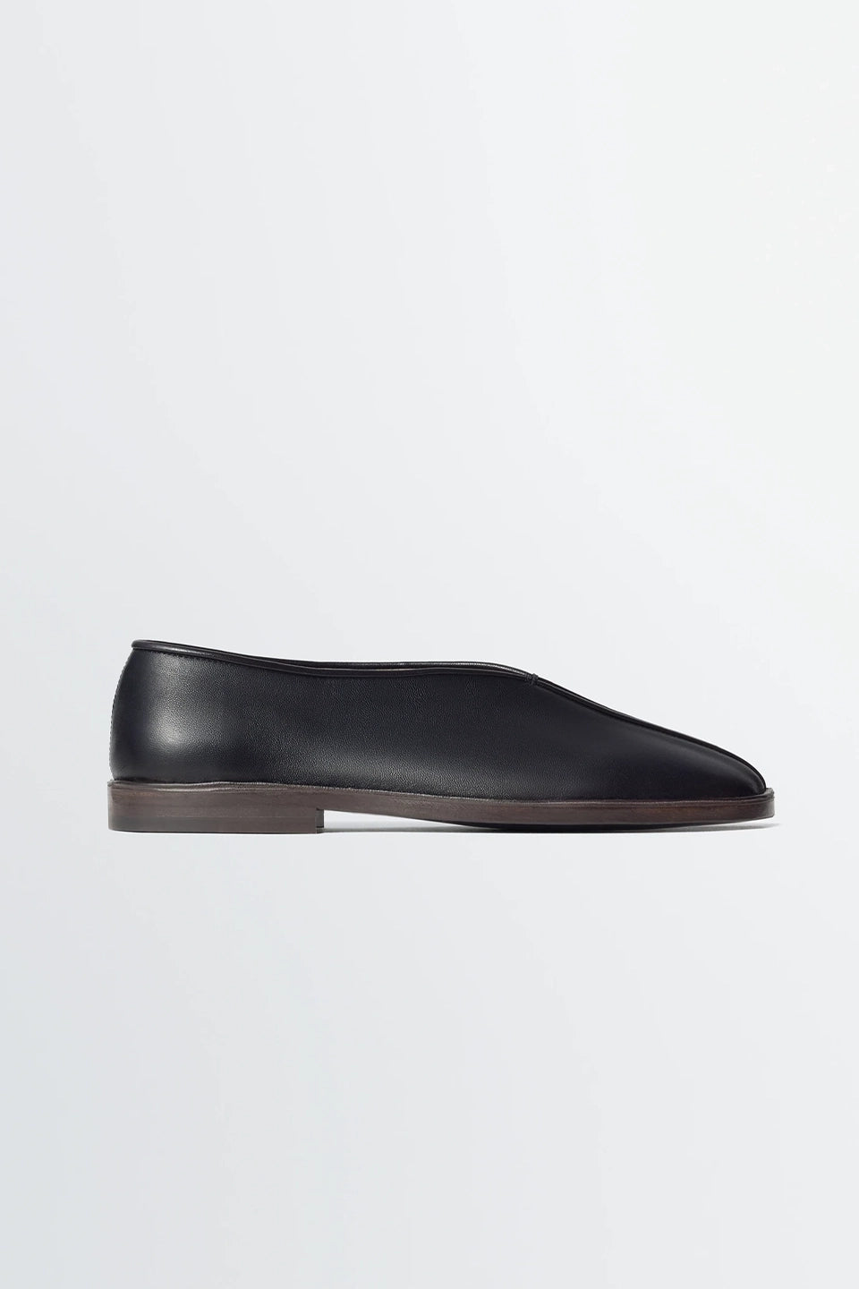 Flat Piped Slippers Black/ Dark Chocolate