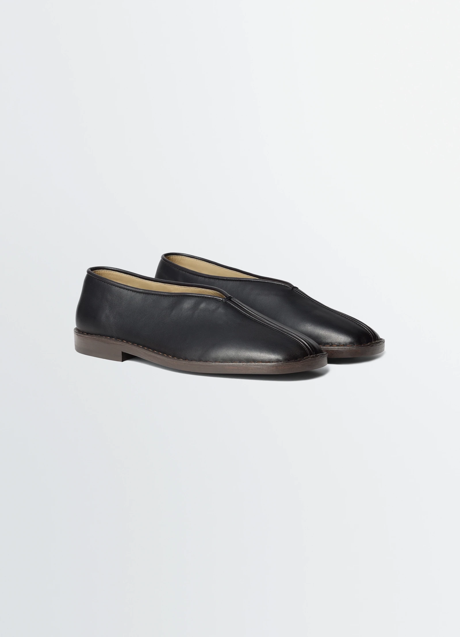 Flat Piped Slippers Black/ Dark Chocolate_5