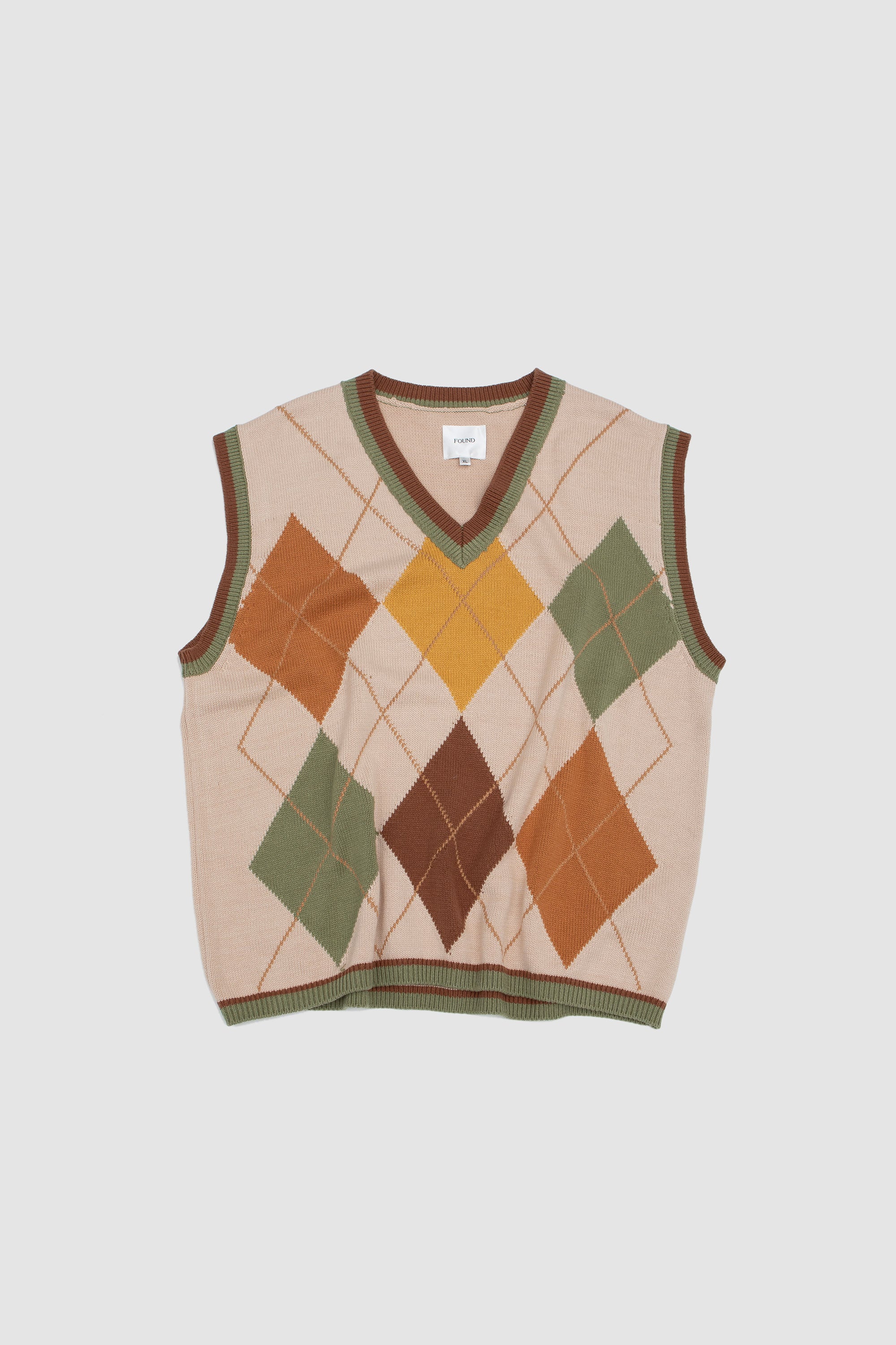 Argyle Knit Vest Sunlight Yellow