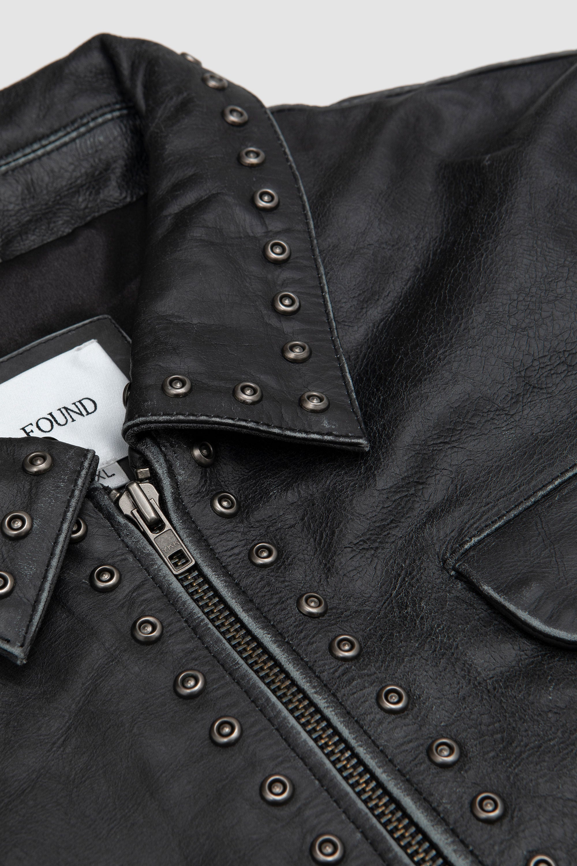 Studded Leather Pocket Jacket Vintage Black_2