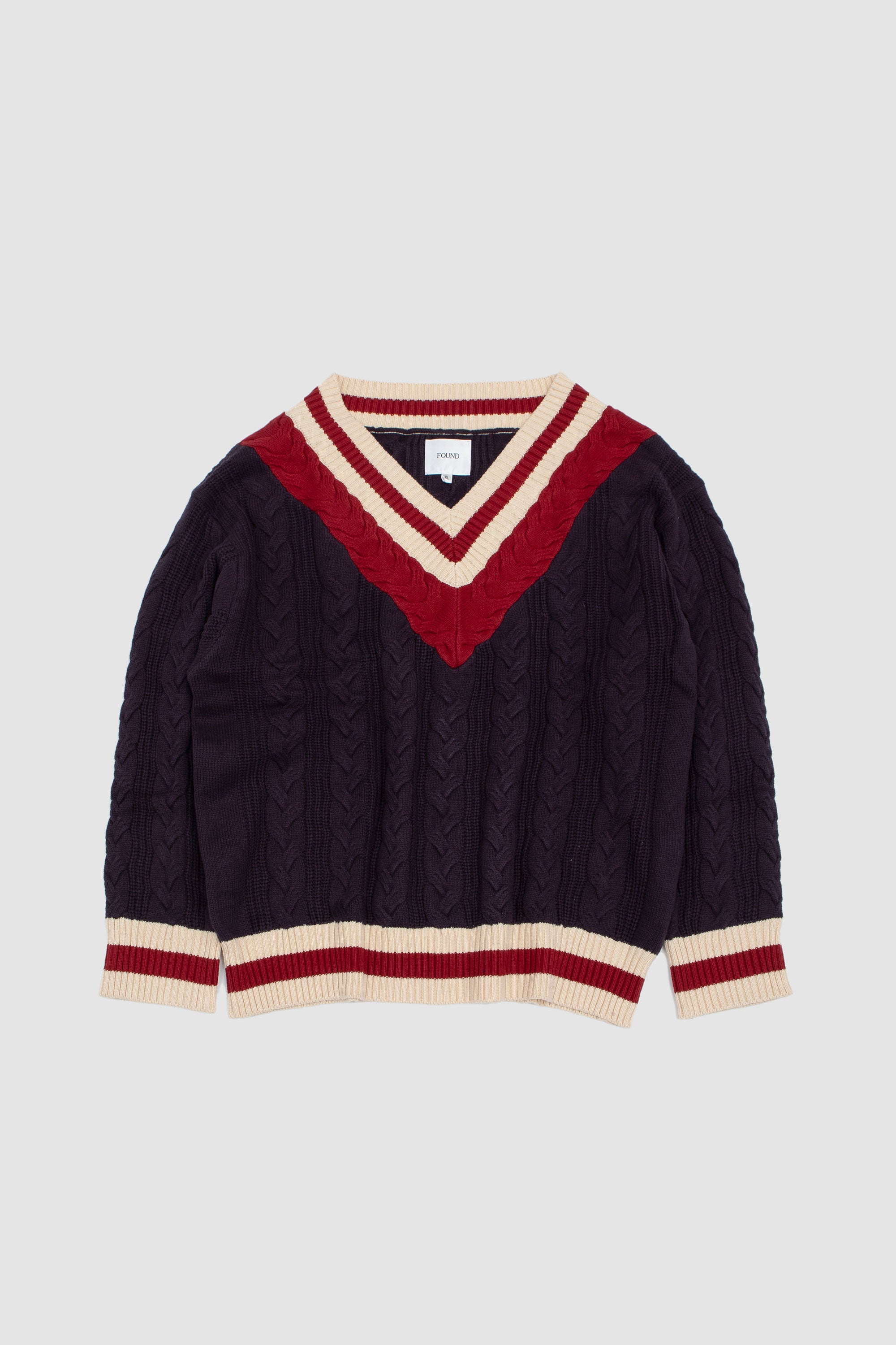 V-Neck Cricket Sweater Navy_1