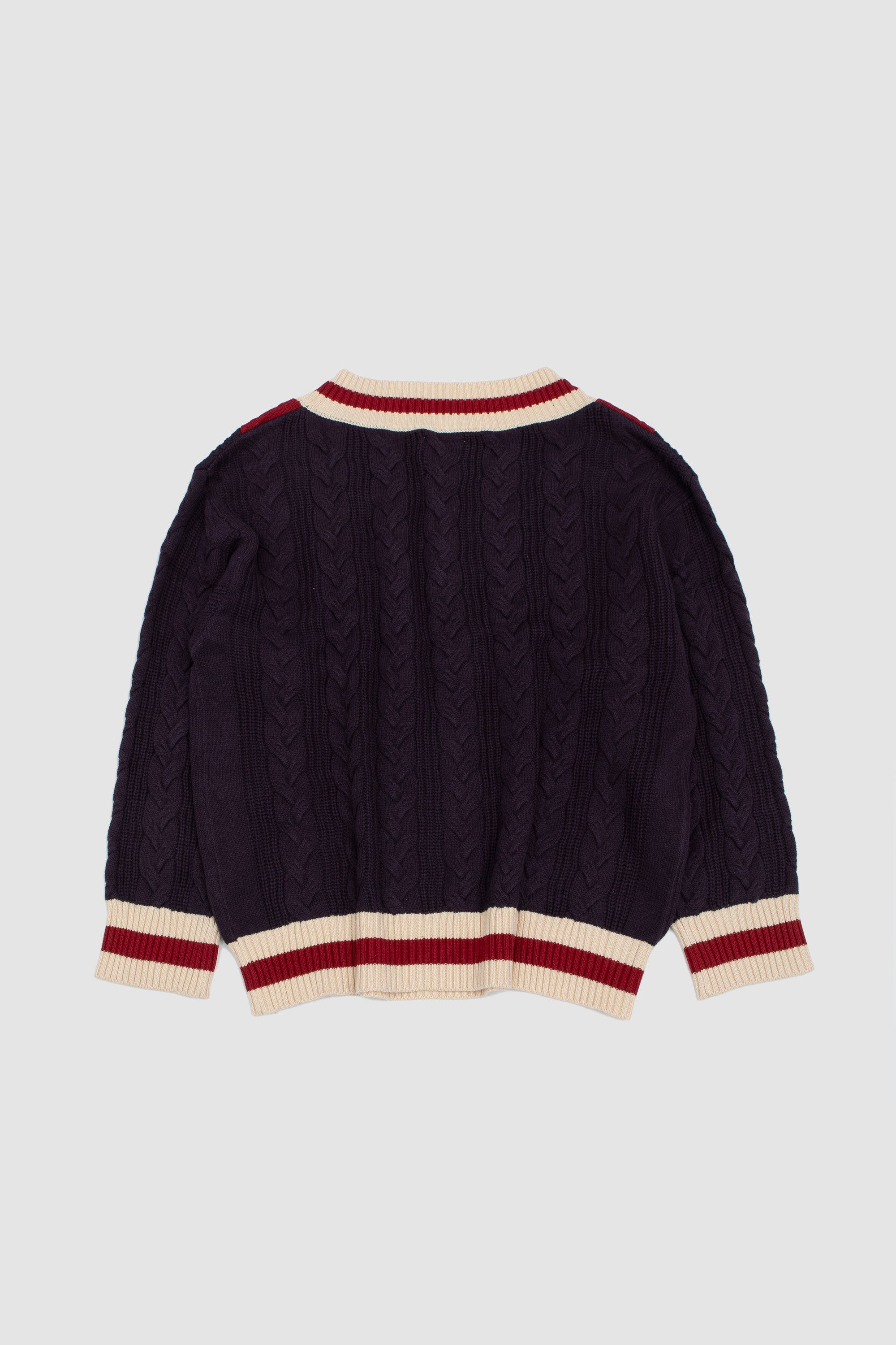 V-Neck Cricket Sweater Navy_4
