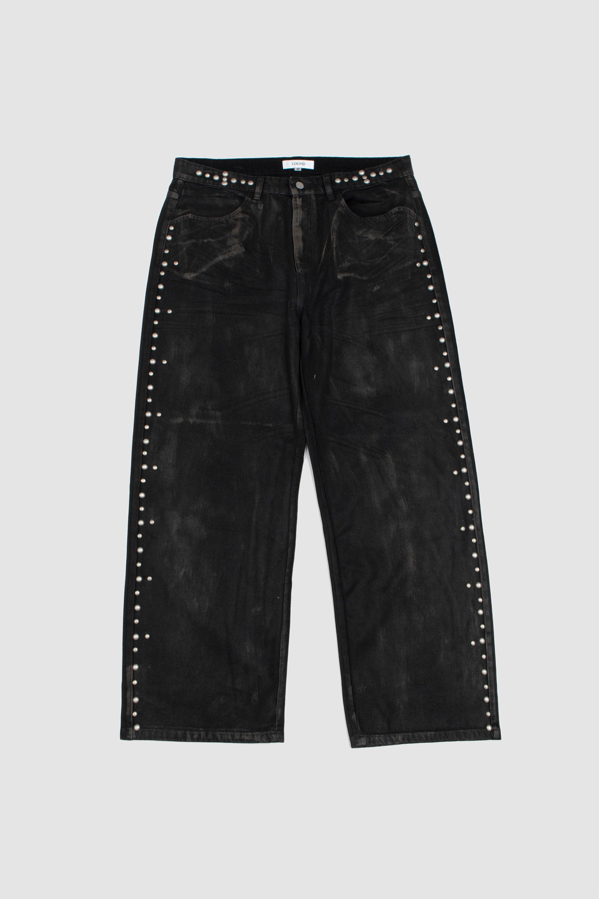 Waxed Studded Jeans Vintage Black