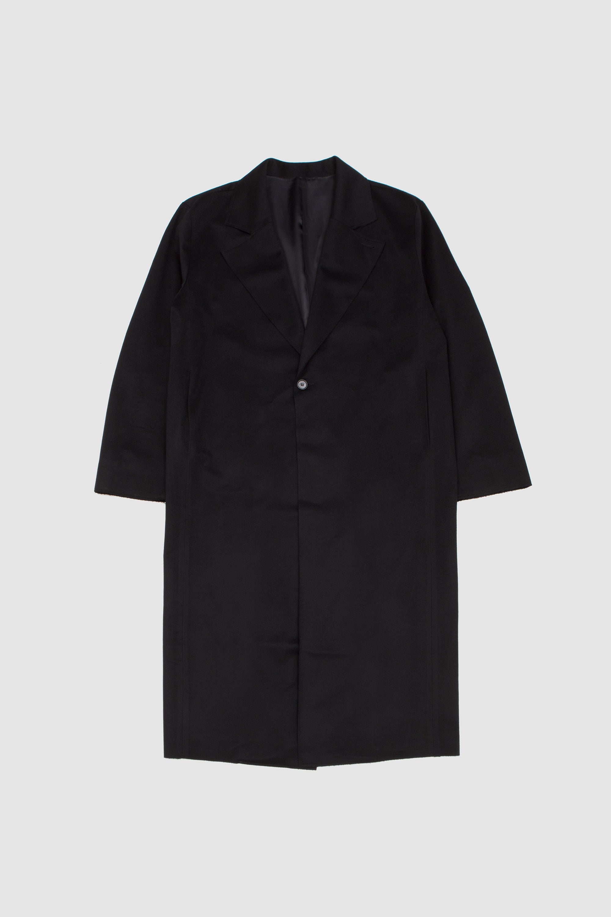 NO.175 Heavy Wool Two Button Coat Black