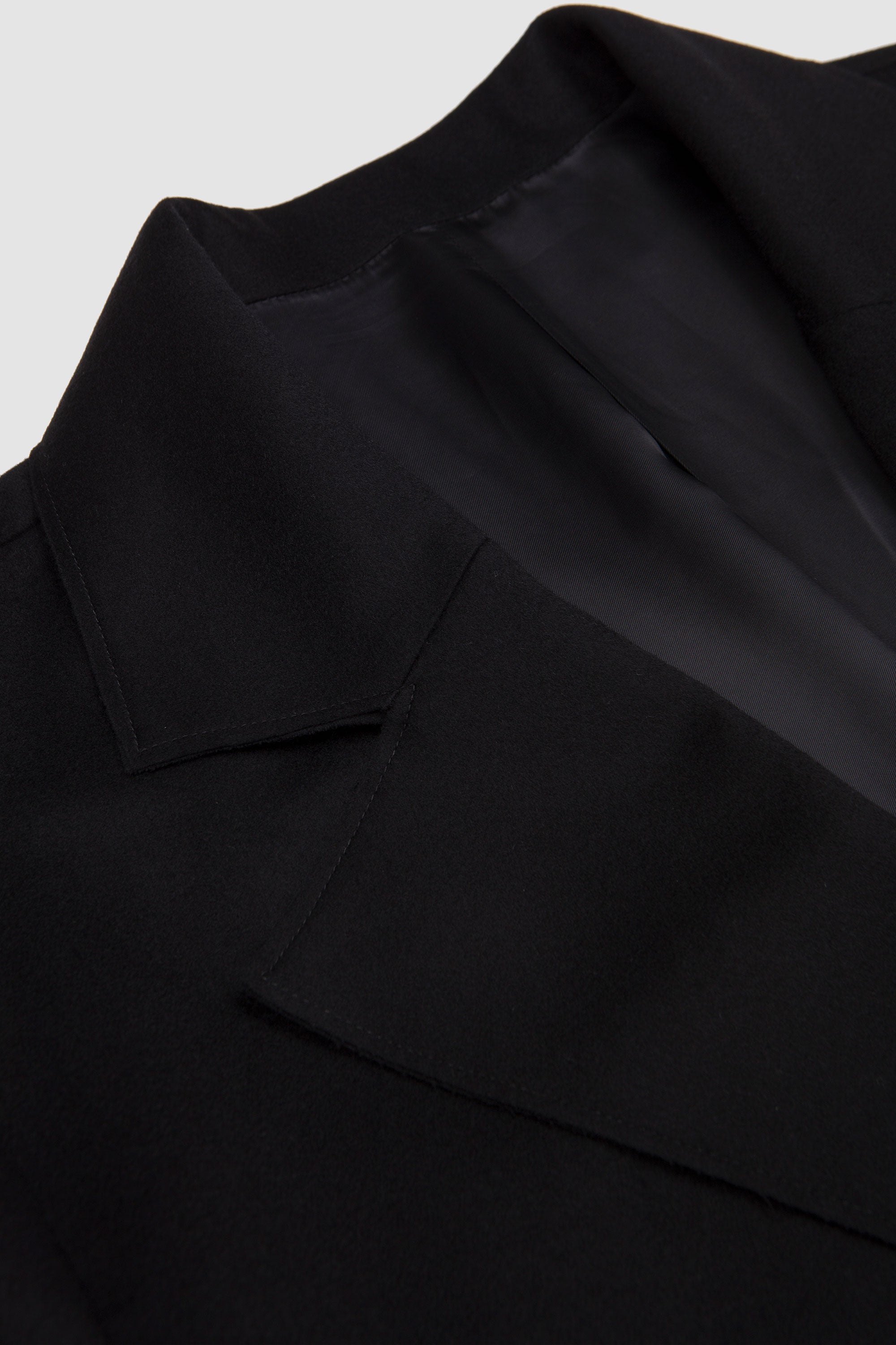 NO.175 Heavy Wool Two Button Coat Black_2
