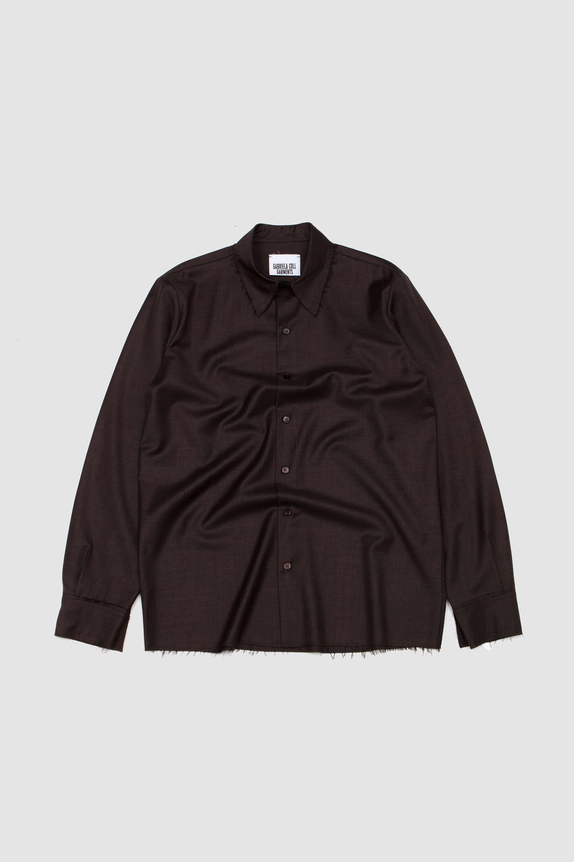 NO.197 Fine Wool Shirt Brown