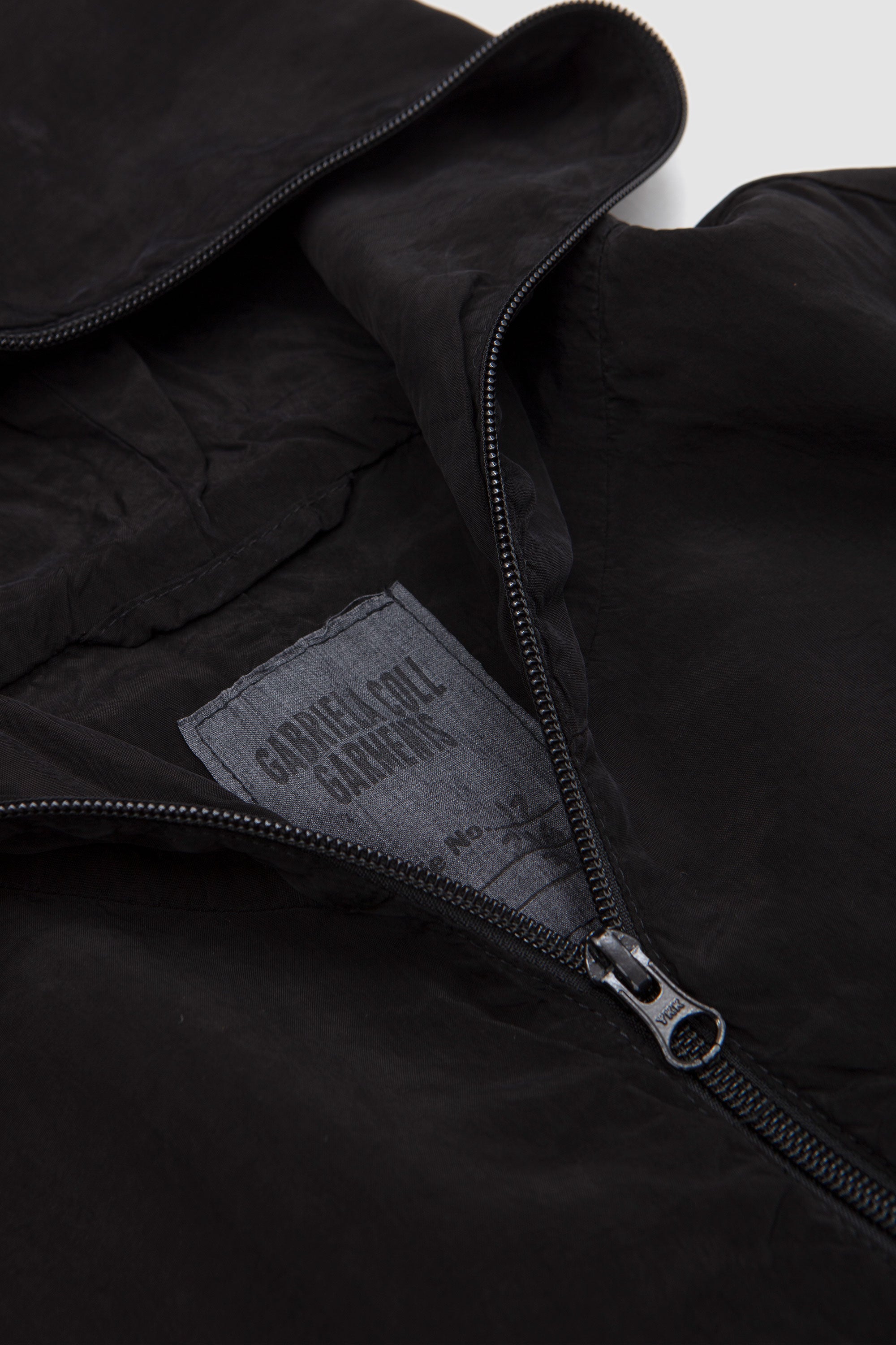 No.216 Double Cupro Hooded Zipper Jacket Black_2