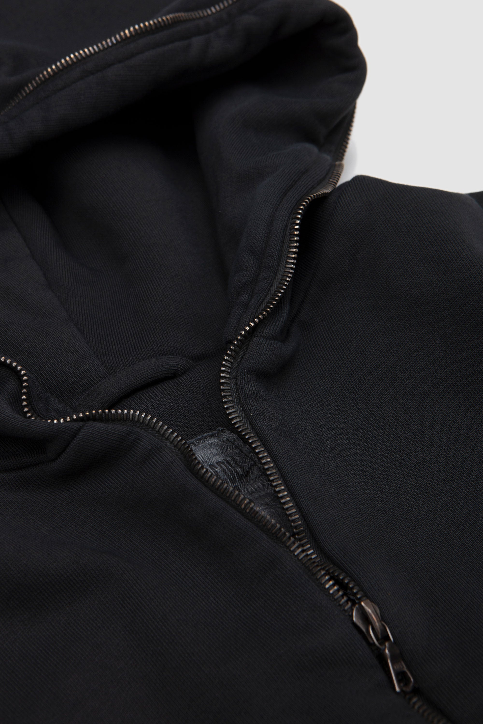 No.216 Fleece Hooded Zipper Jacket Black_2