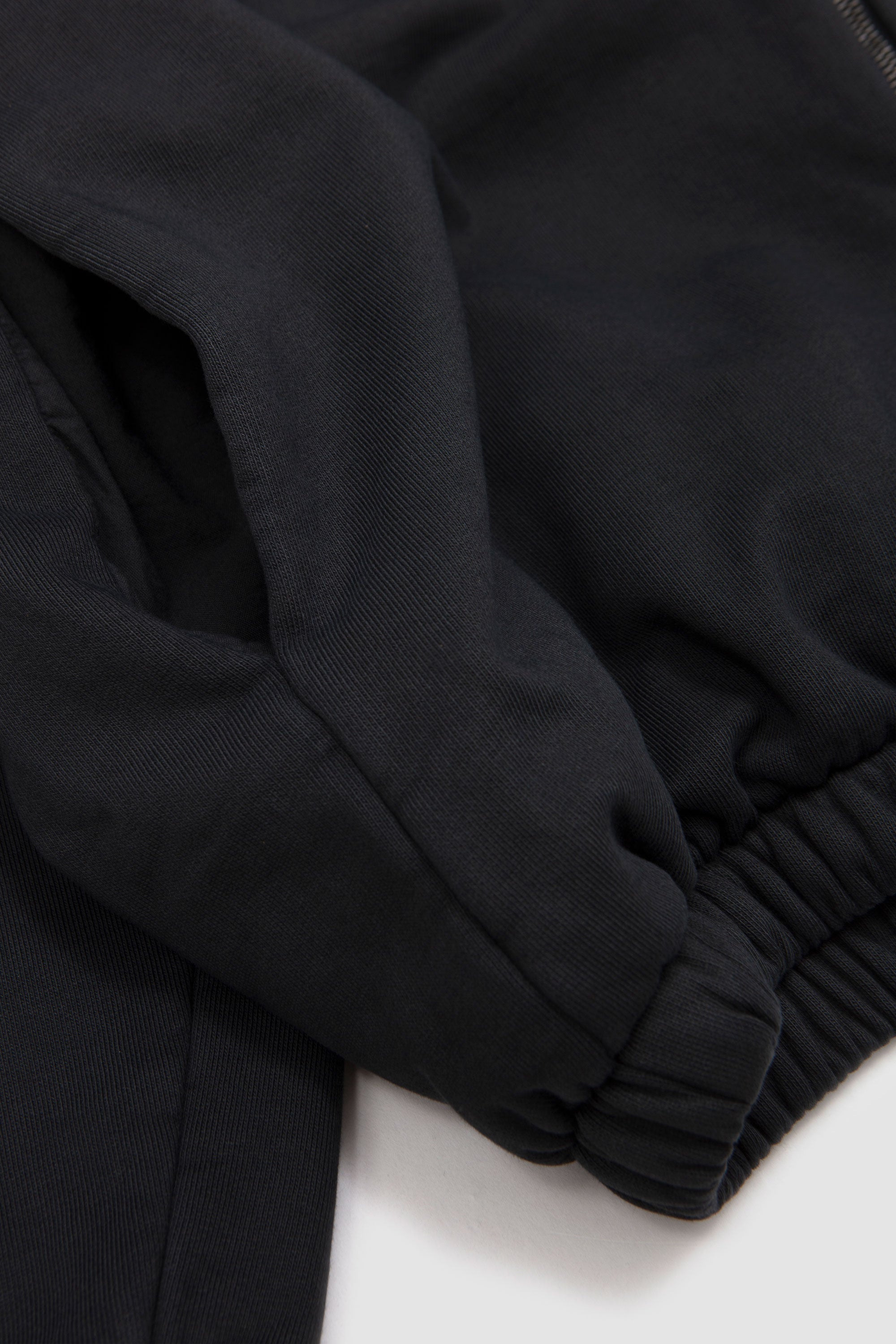 No.216 Fleece Hooded Zipper Jacket Black_3