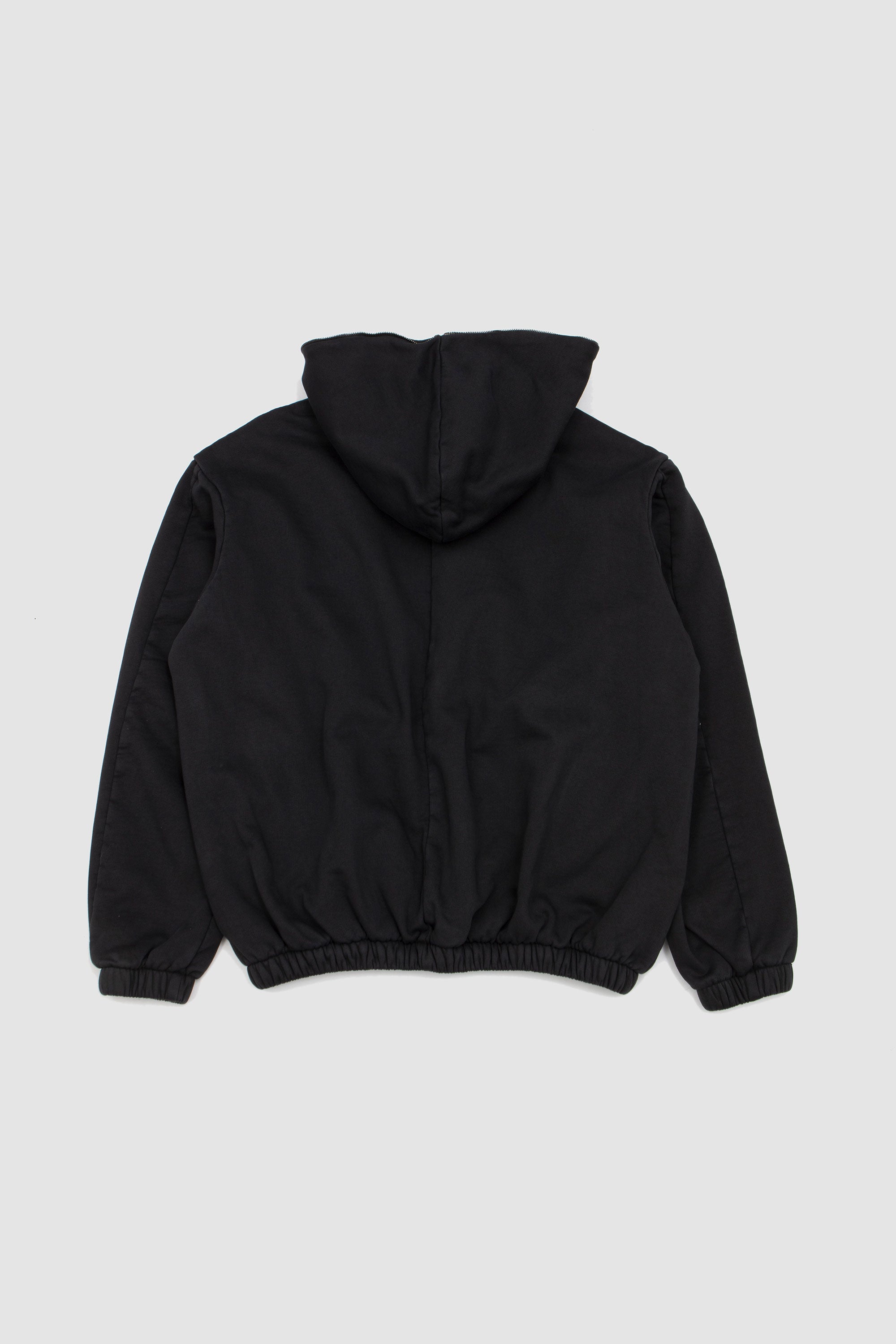 No.216 Fleece Hooded Zipper Jacket Black_4