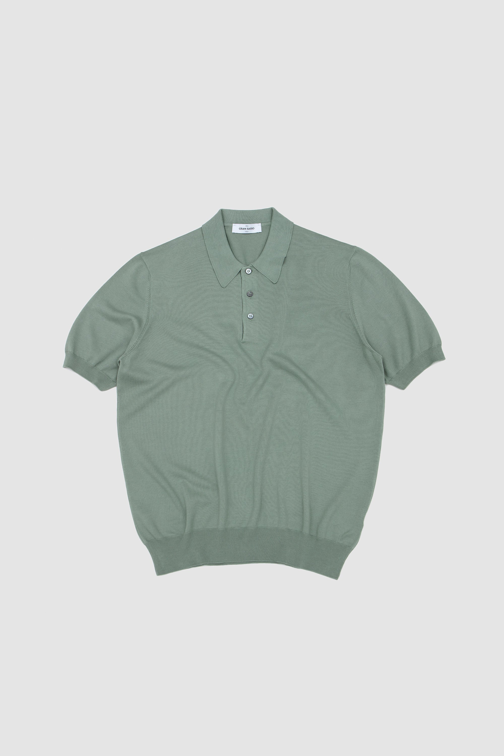 Egyption Cotton Polo Neck Sweater Soft Green_1