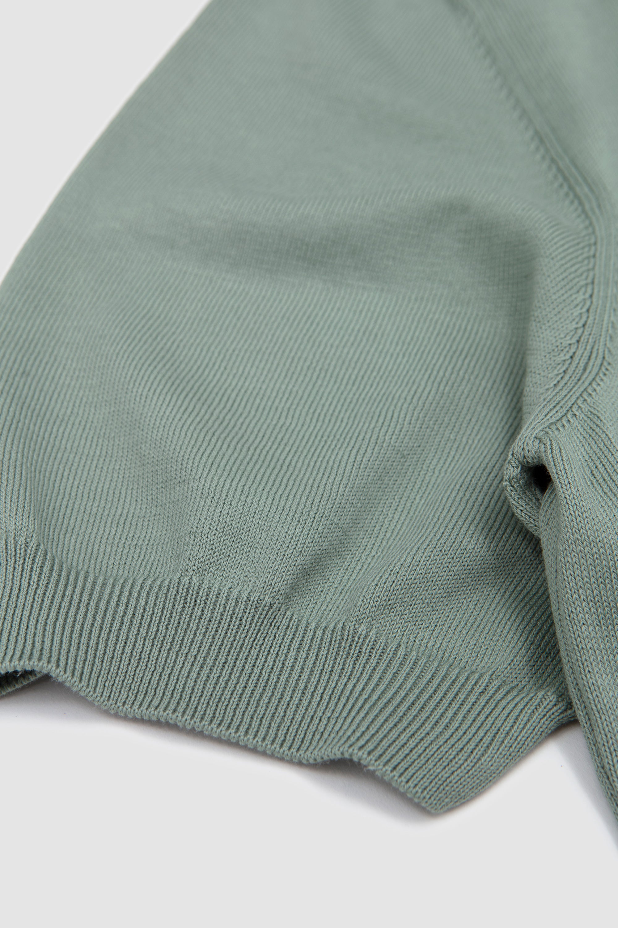 Egyption Cotton Polo Neck Sweater Soft Green_3