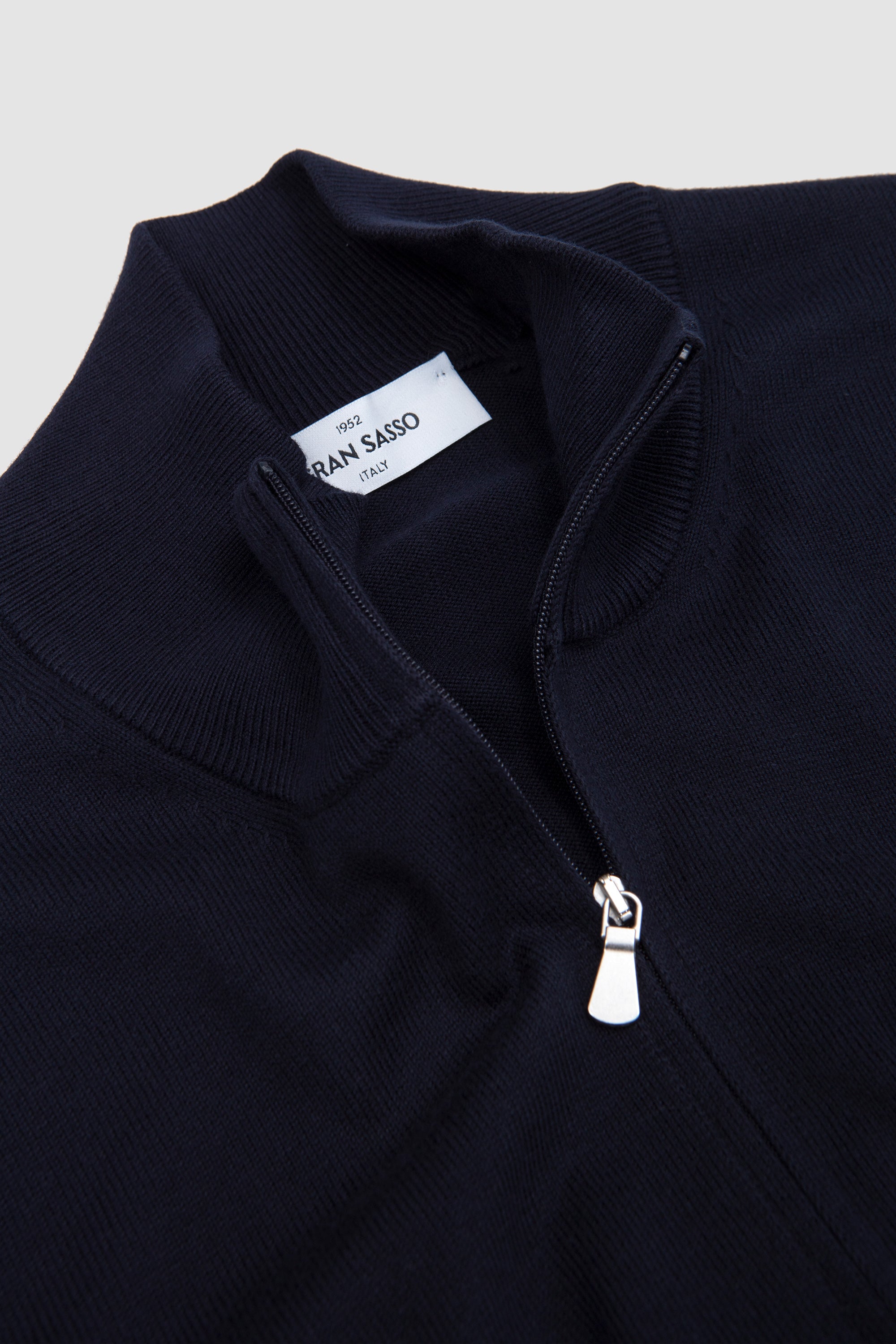 Egyption Cotton Half Zip Mock Neck Sweater Navy_2