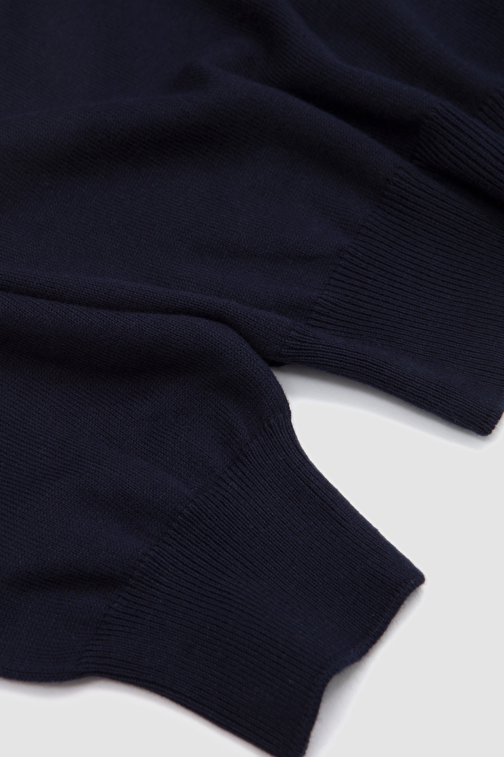 Egyption Cotton Half Zip Mock Neck Sweater Navy_3