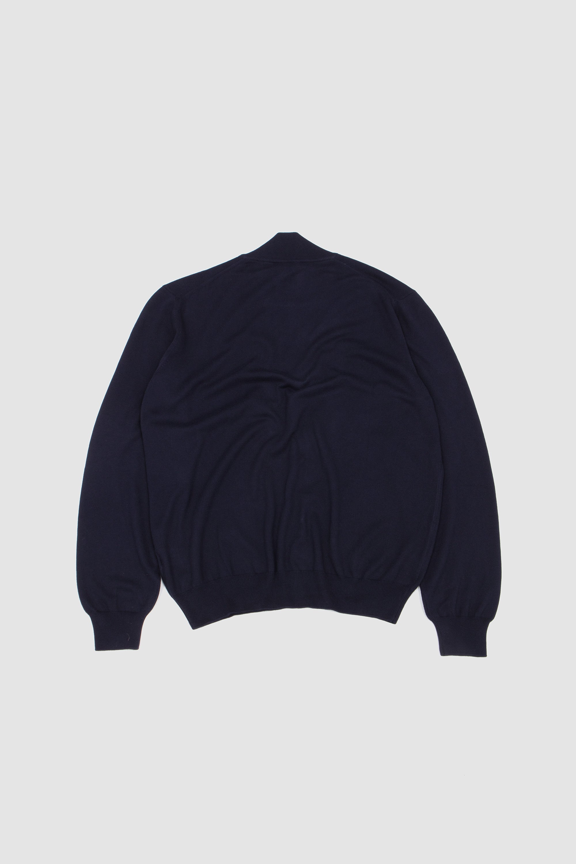Egyption Cotton Half Zip Mock Neck Sweater Navy_4