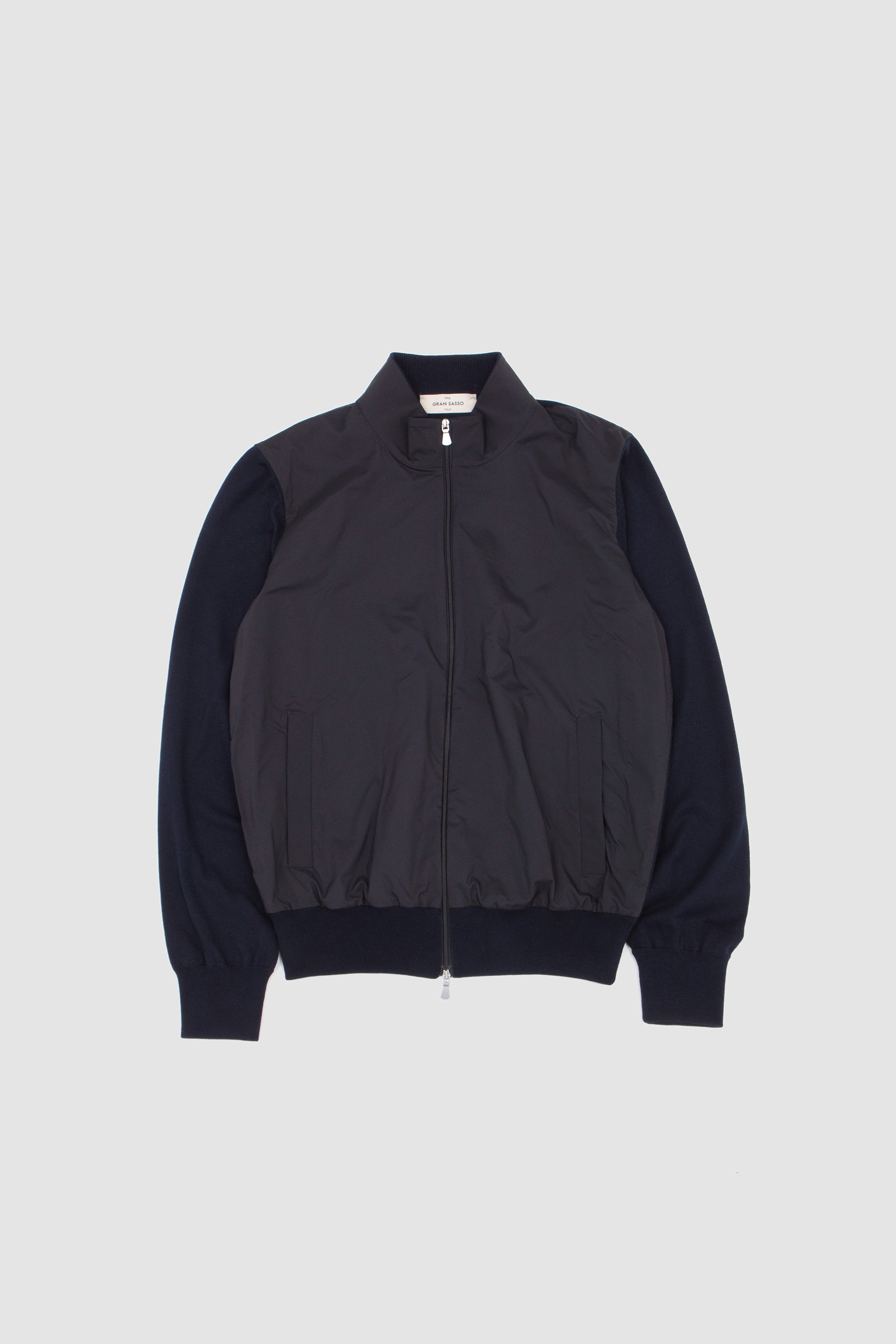 Organic Cotton Zip-Up Jacket Navy