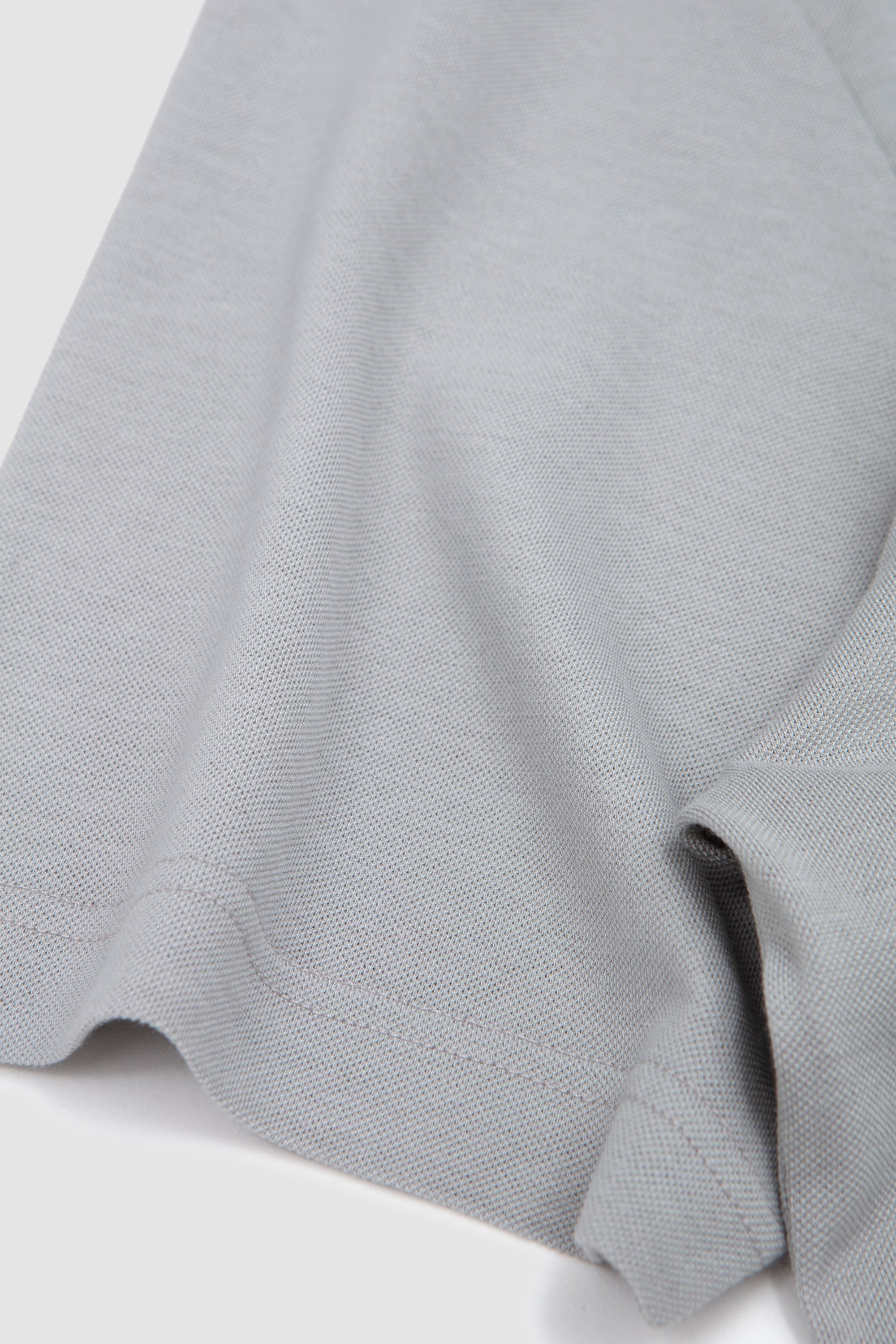 Textured Cotton Crew Neck T-Shirt Grey