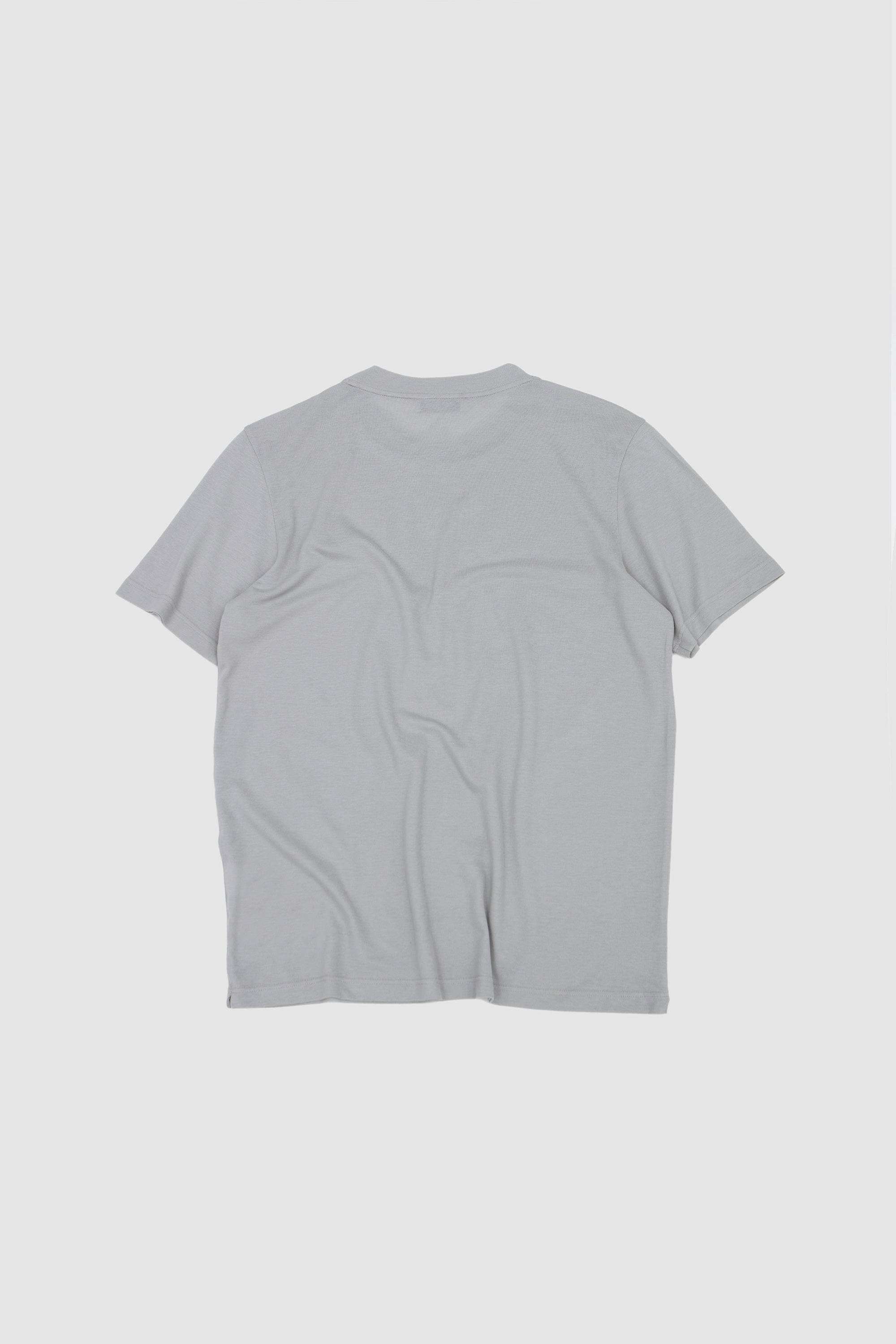 Textured Cotton Crew Neck T-Shirt Grey_4