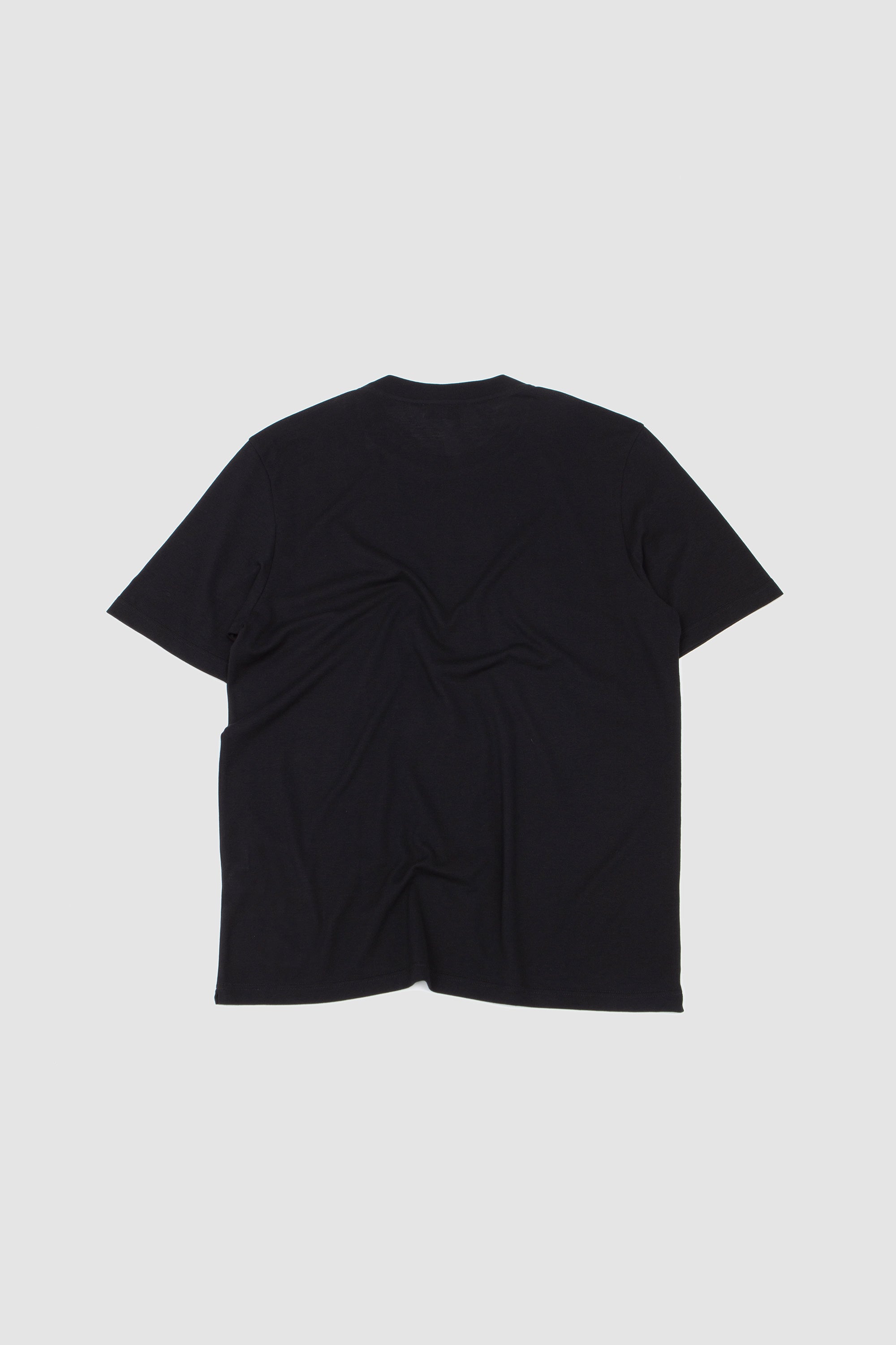 Textured Cotton Crew Neck T-Shirt Black_4