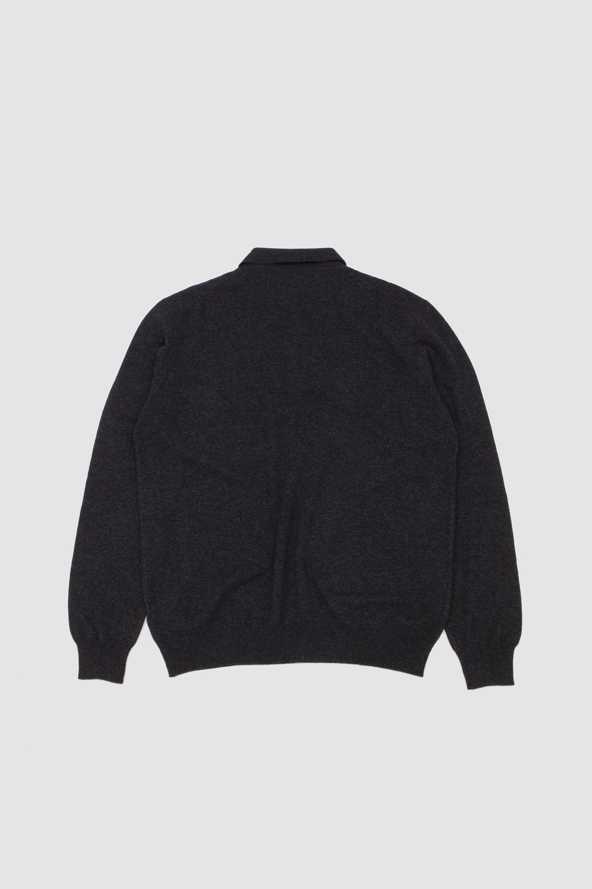 Cashmere Lana Polo Sweater Anthracite Melange_4
