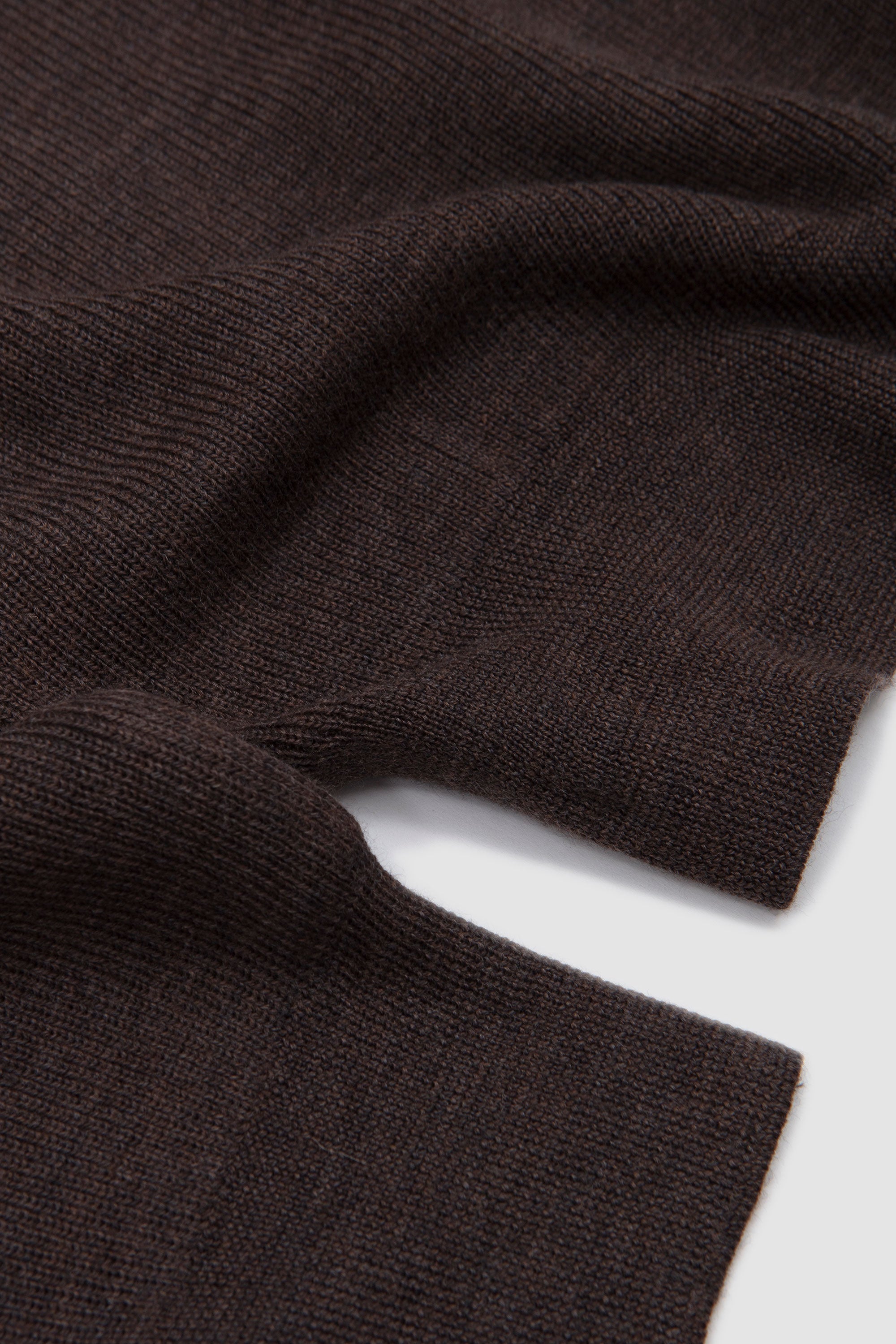 Extrafine Merino Open Neck Polo Sweater Earth