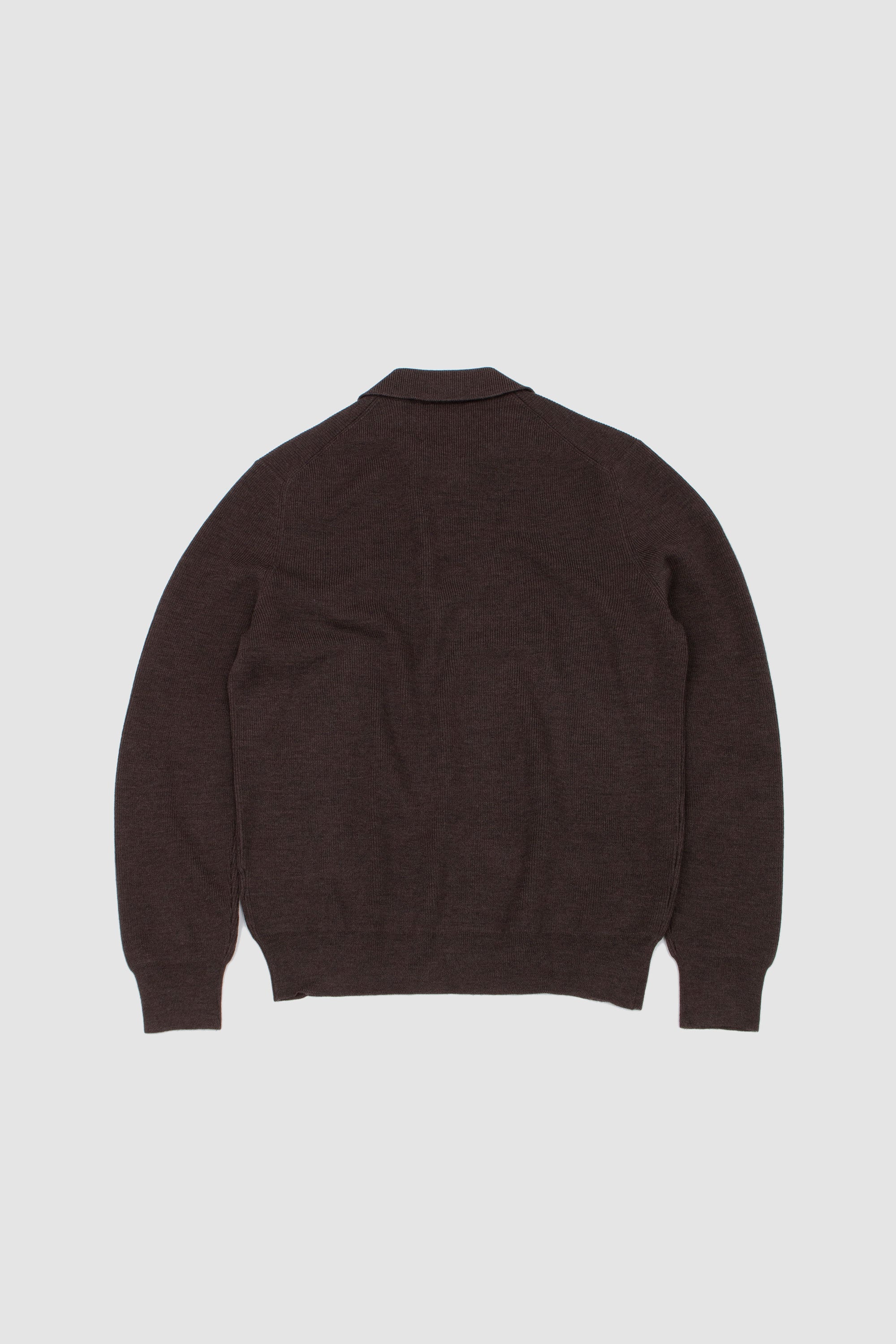 Extrafine Merino Open Neck Polo Sweater Earth_4