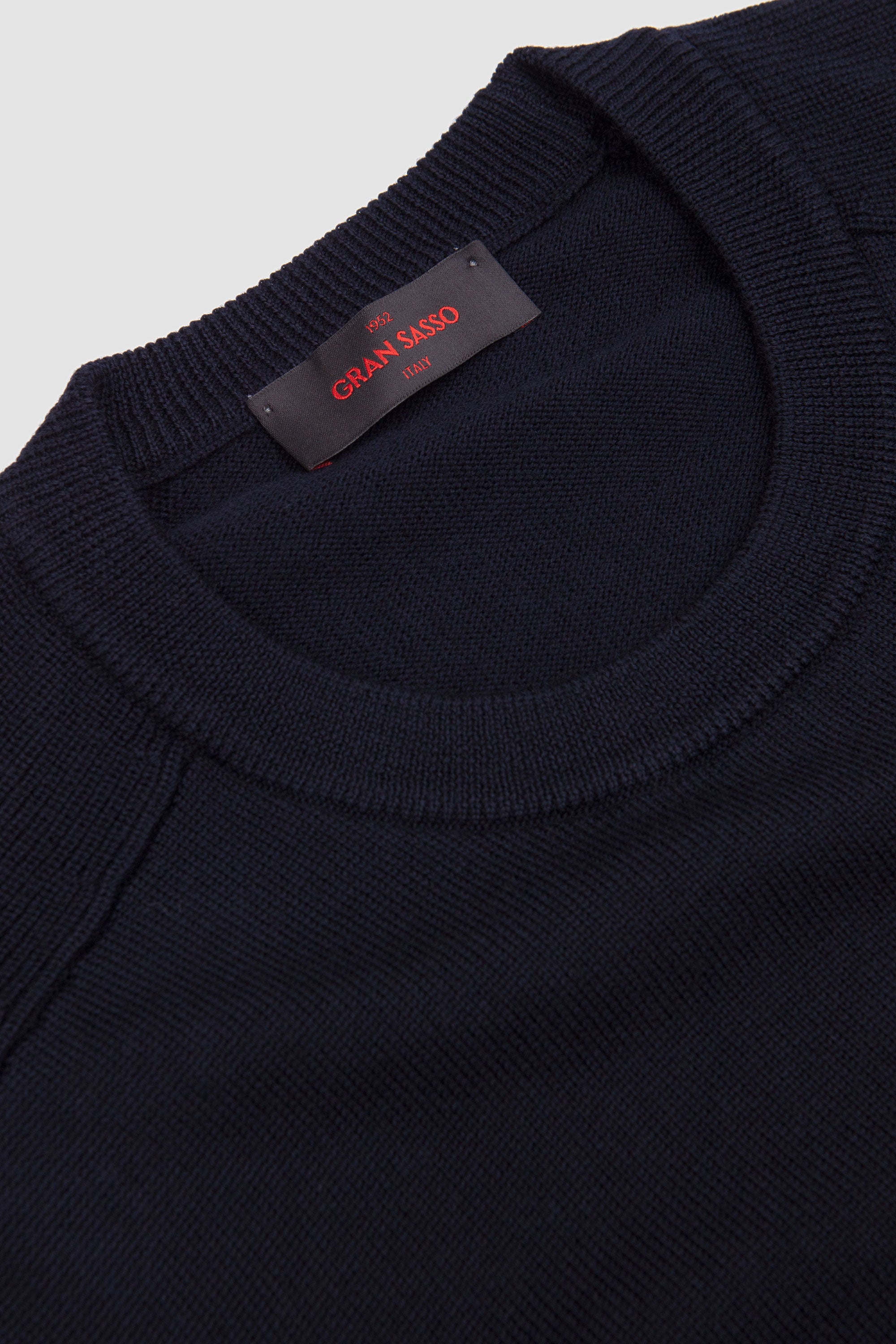 Rain Wool Crew Neck Sweater Navy