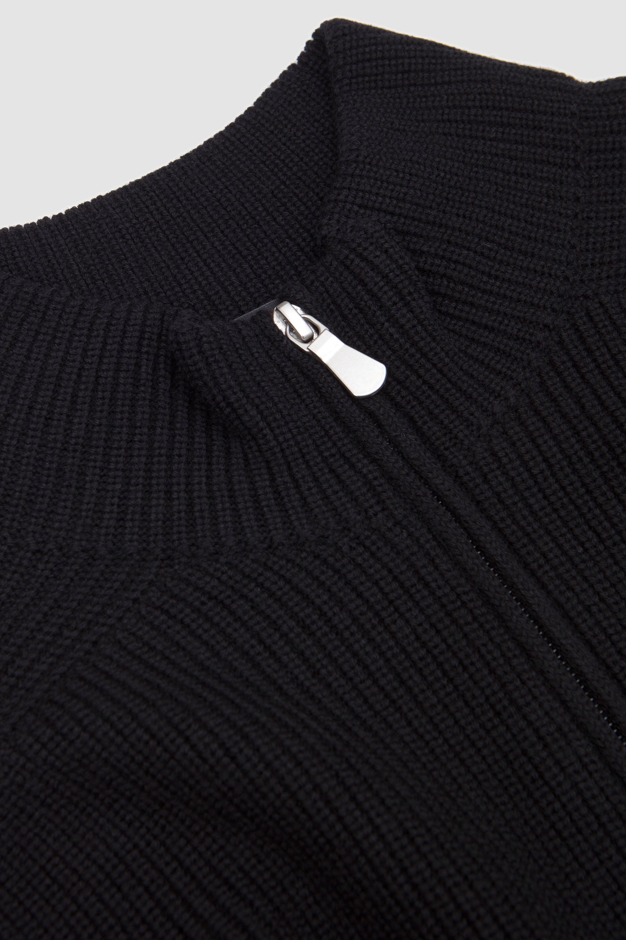 Rain Wool Zip Up Jacket Black