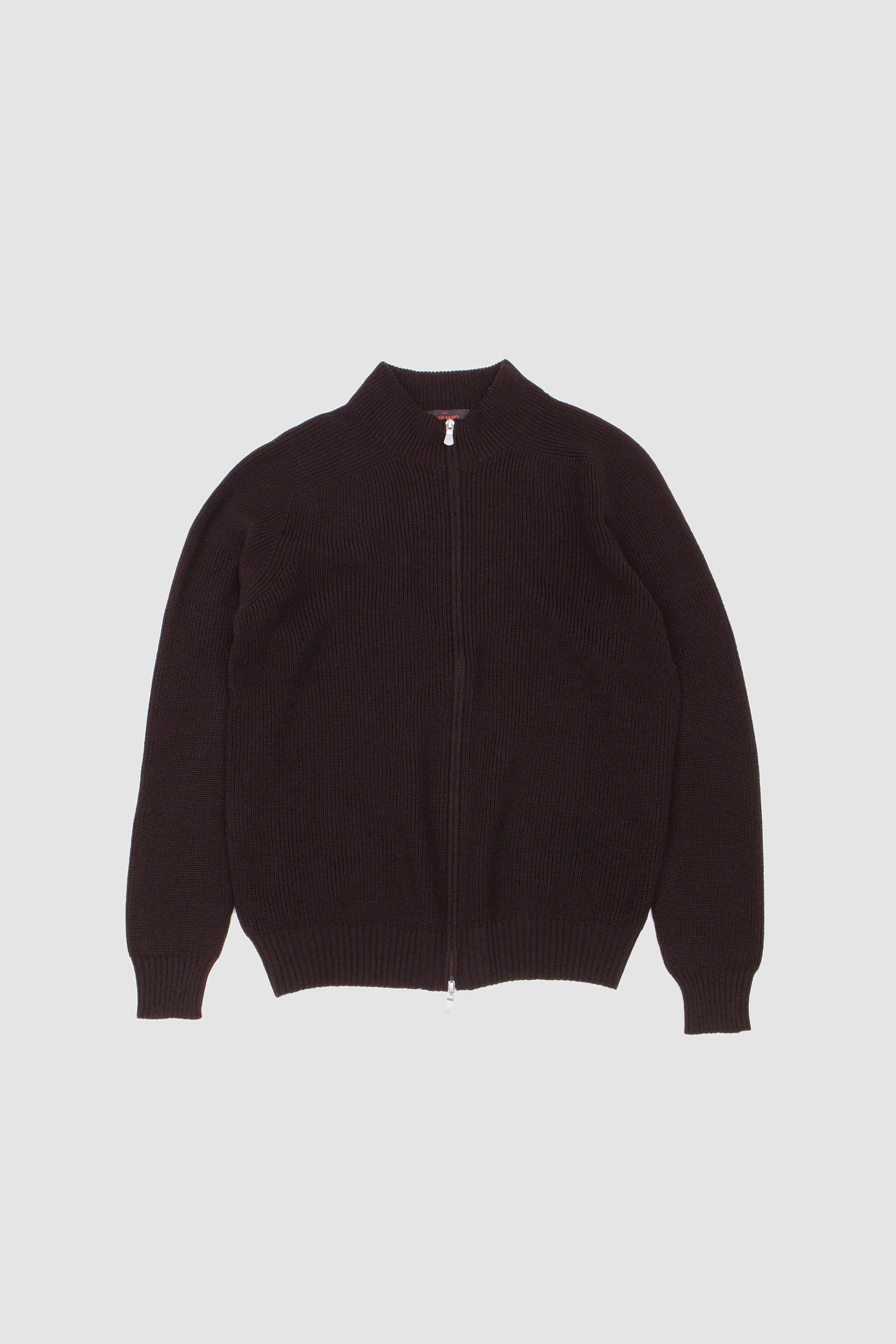 Rain Wool Zip Up Jacket Dark Brown_1