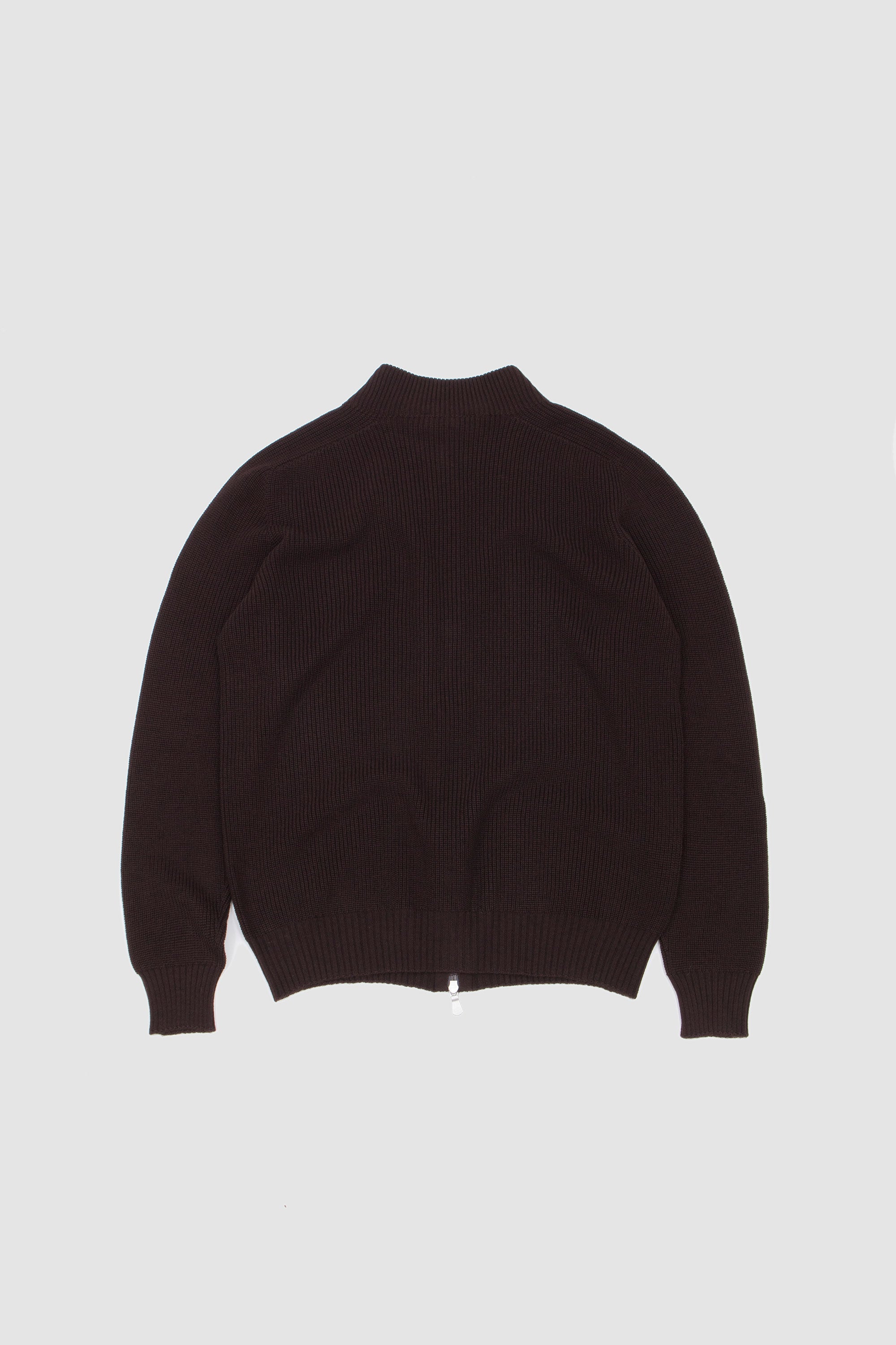 Rain Wool Zip Up Jacket Dark Brown_4