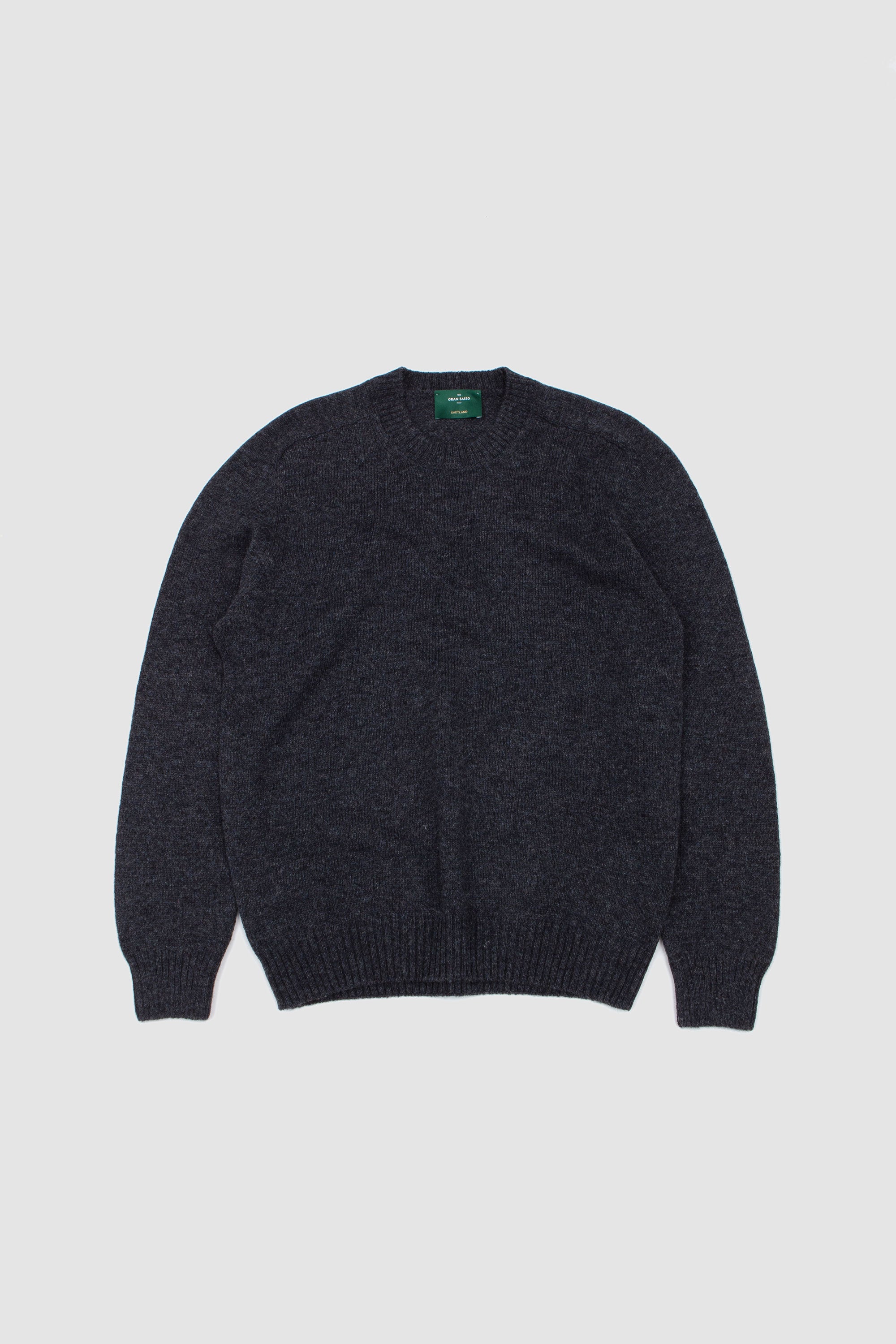 Shetland Crew Neck Sweater Athracite Melange_1