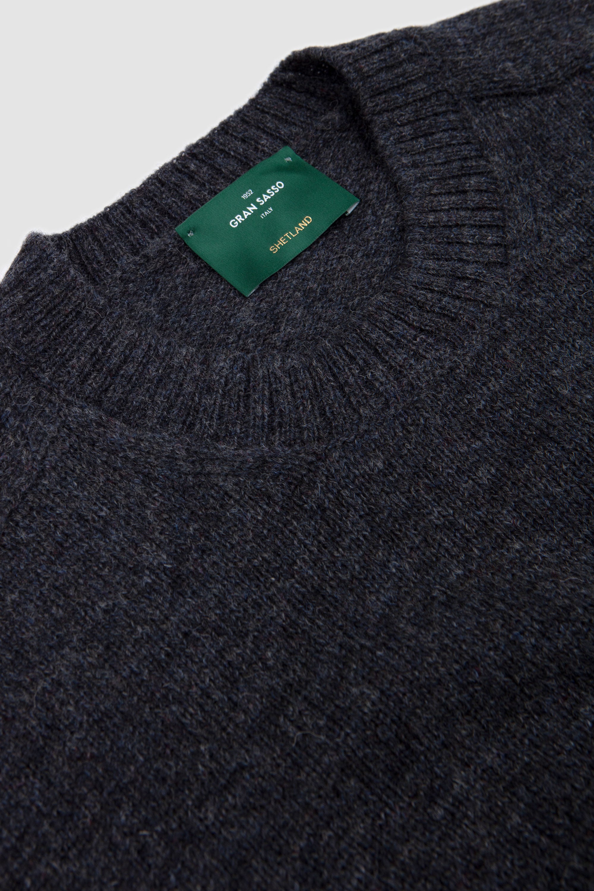 Shetland Crew Neck Sweater Athracite Melange