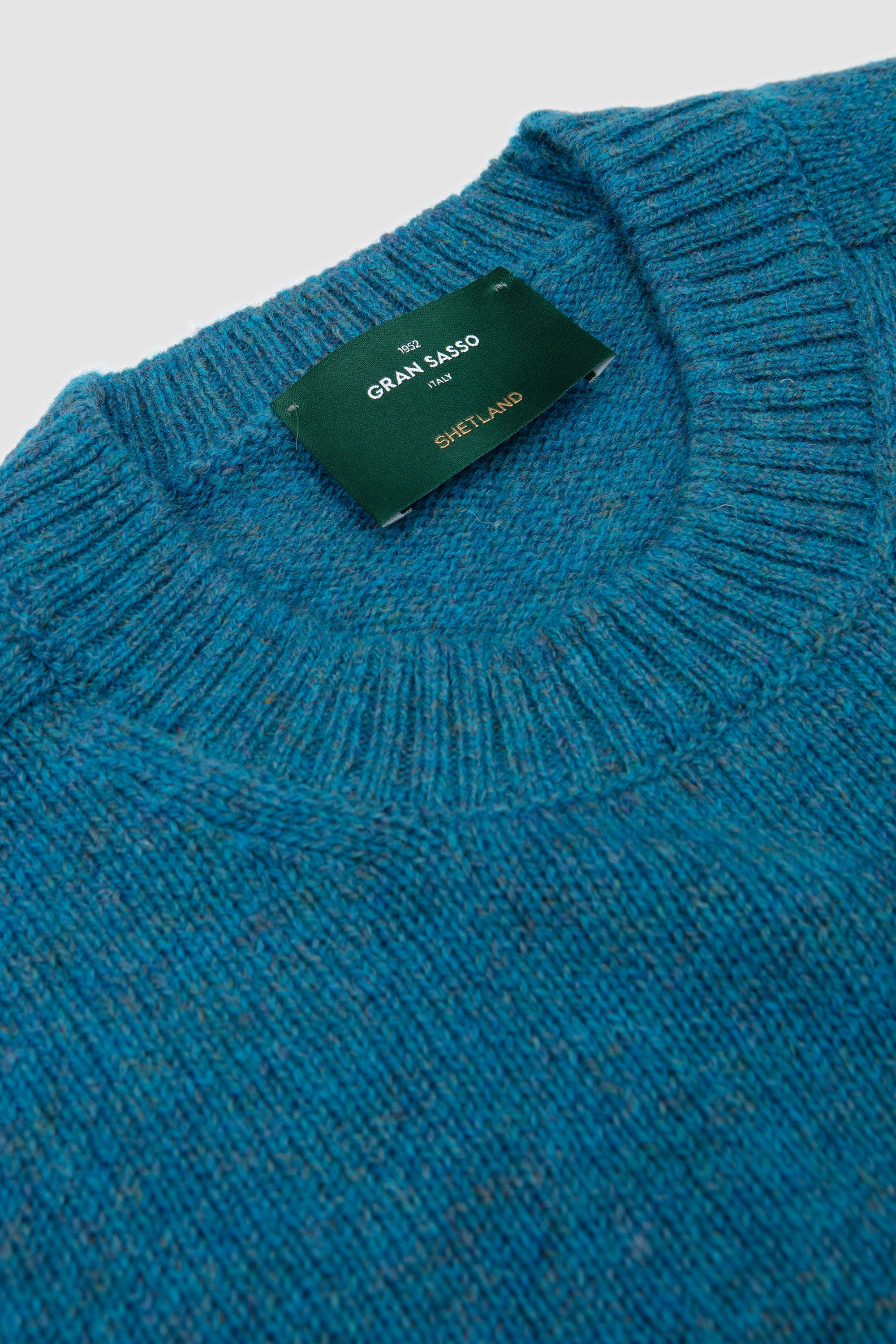 Shetland Crew Neck Sweater Blue Melange