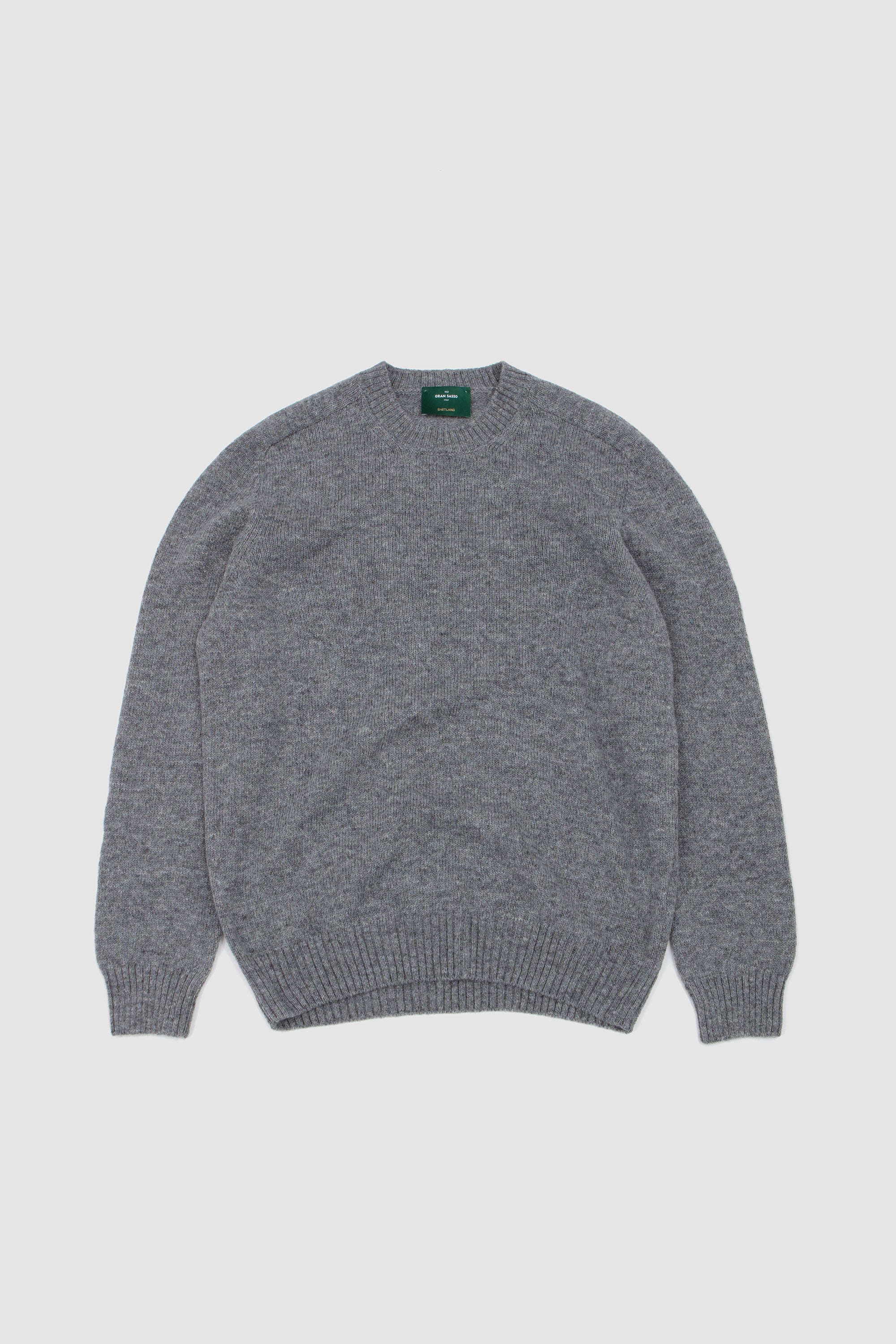 Shetland Crew Neck Sweater Light Grey Melange
