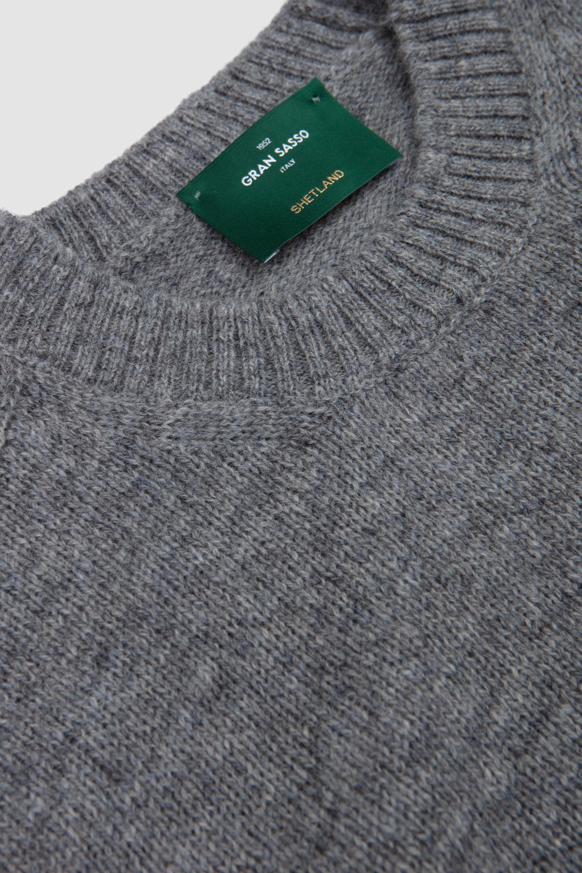 Shetland Crew Neck Sweater Light Grey Melange