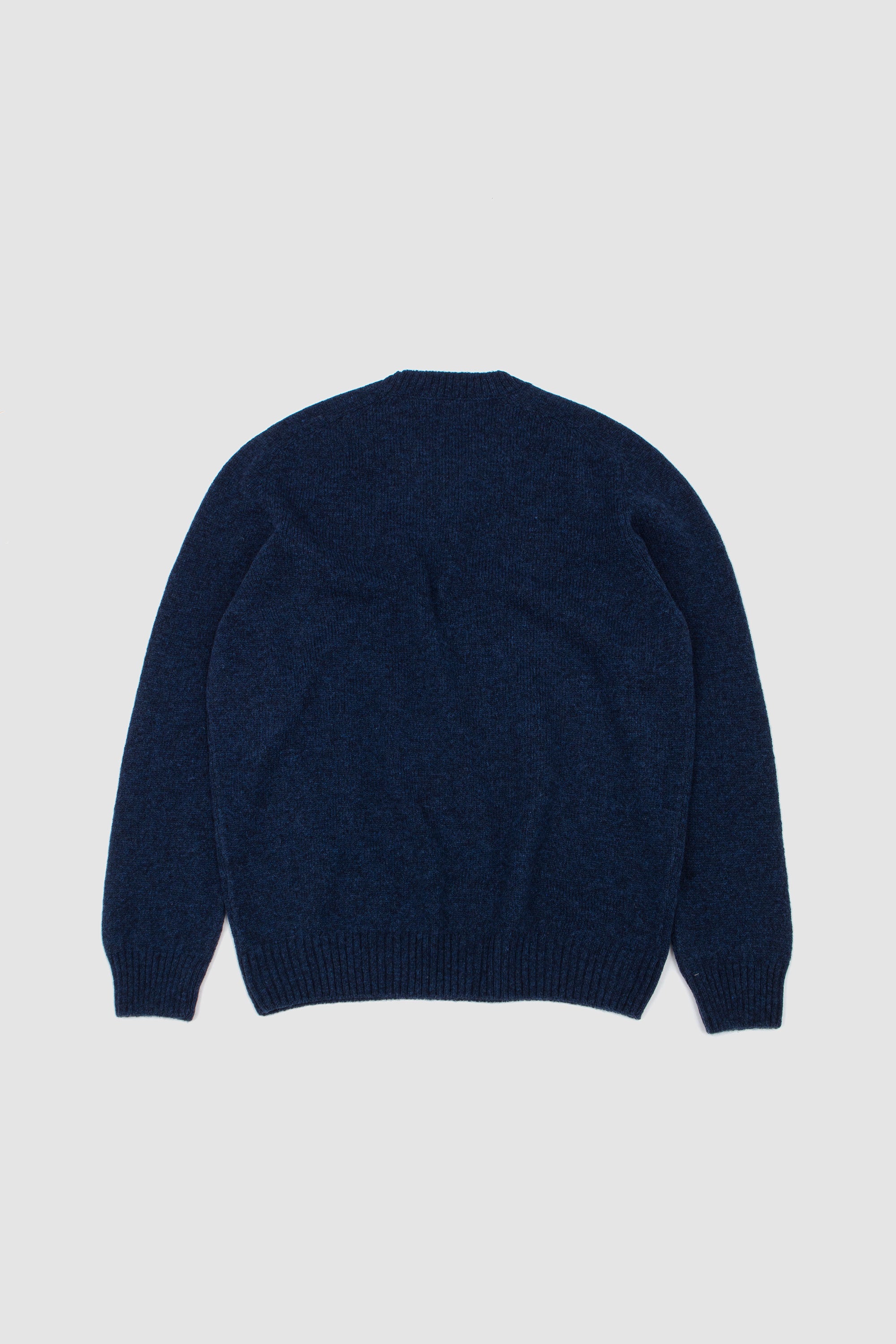 Shetland Crew Neck Sweater Navy Melange_4