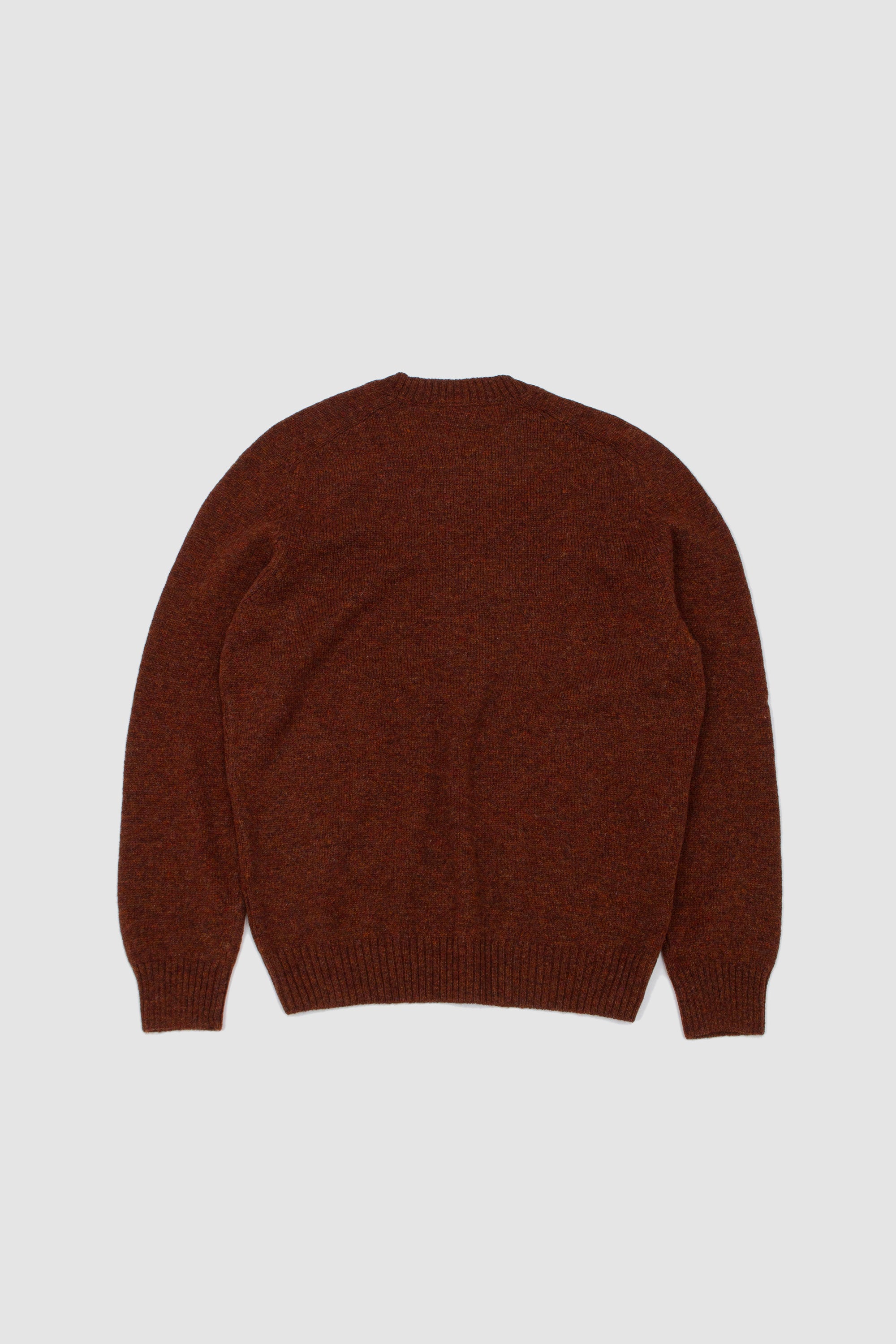 Shetland Crew Neck Sweater Ochre Melange_4