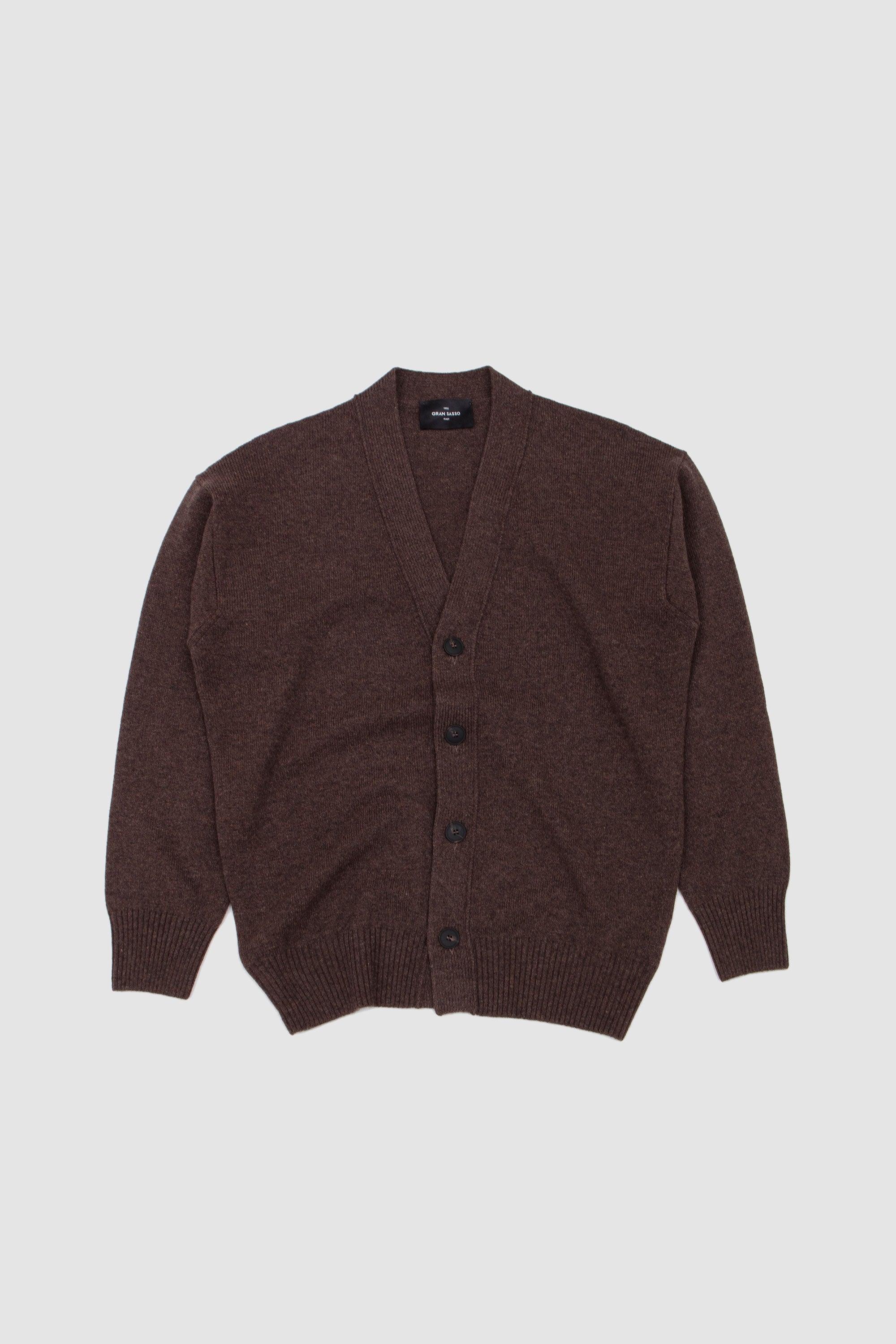 Super Geelong V Cardigan Brown Melange