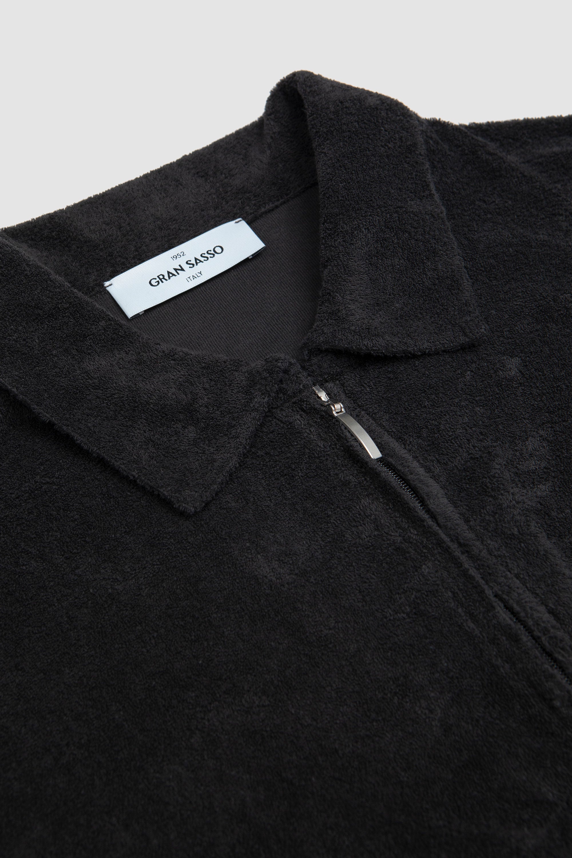 Towel Fleece Half-Zip Polo & Shorts Charcoal