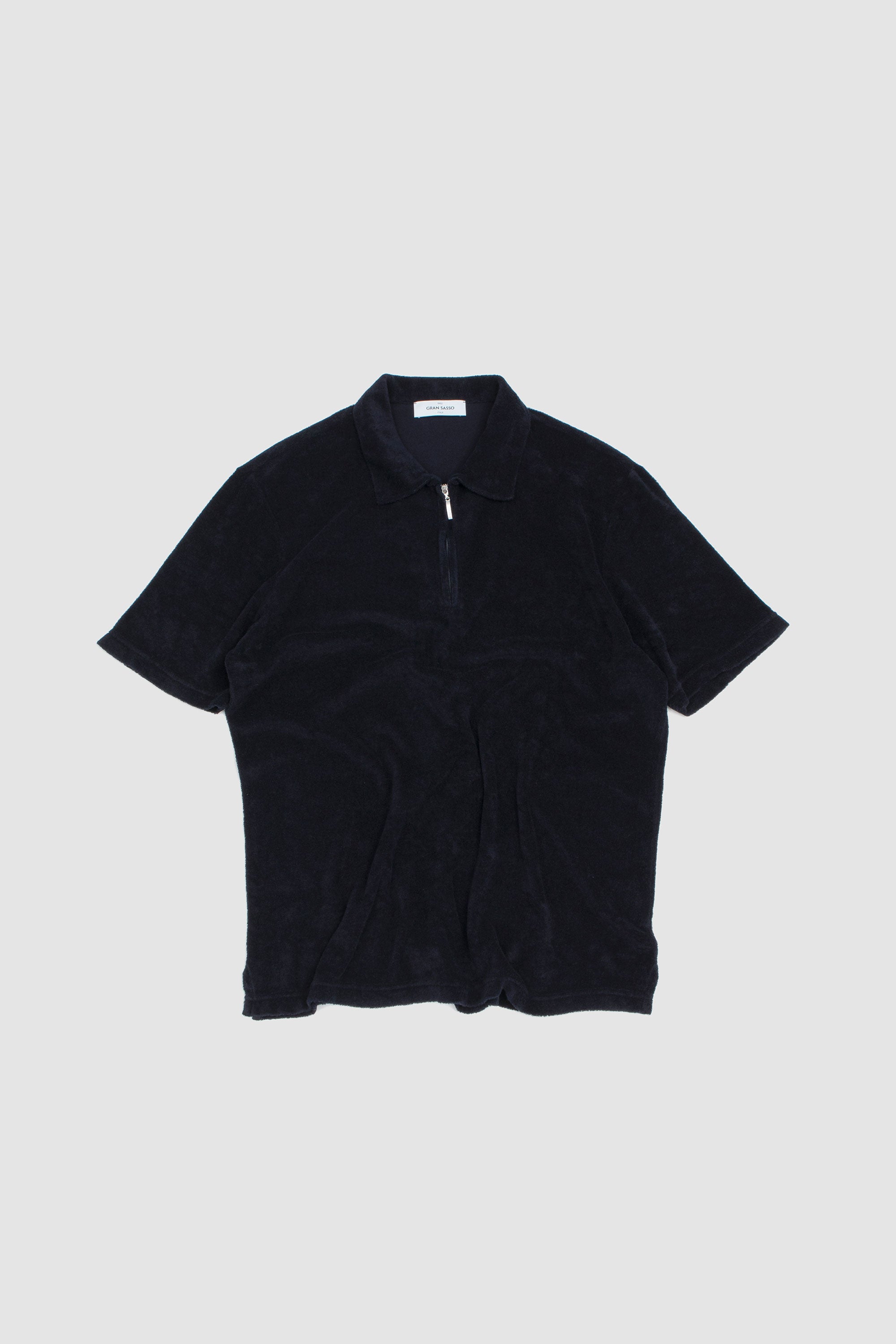 Towel Fleece Half-Zip Polo & Shorts Navy_1