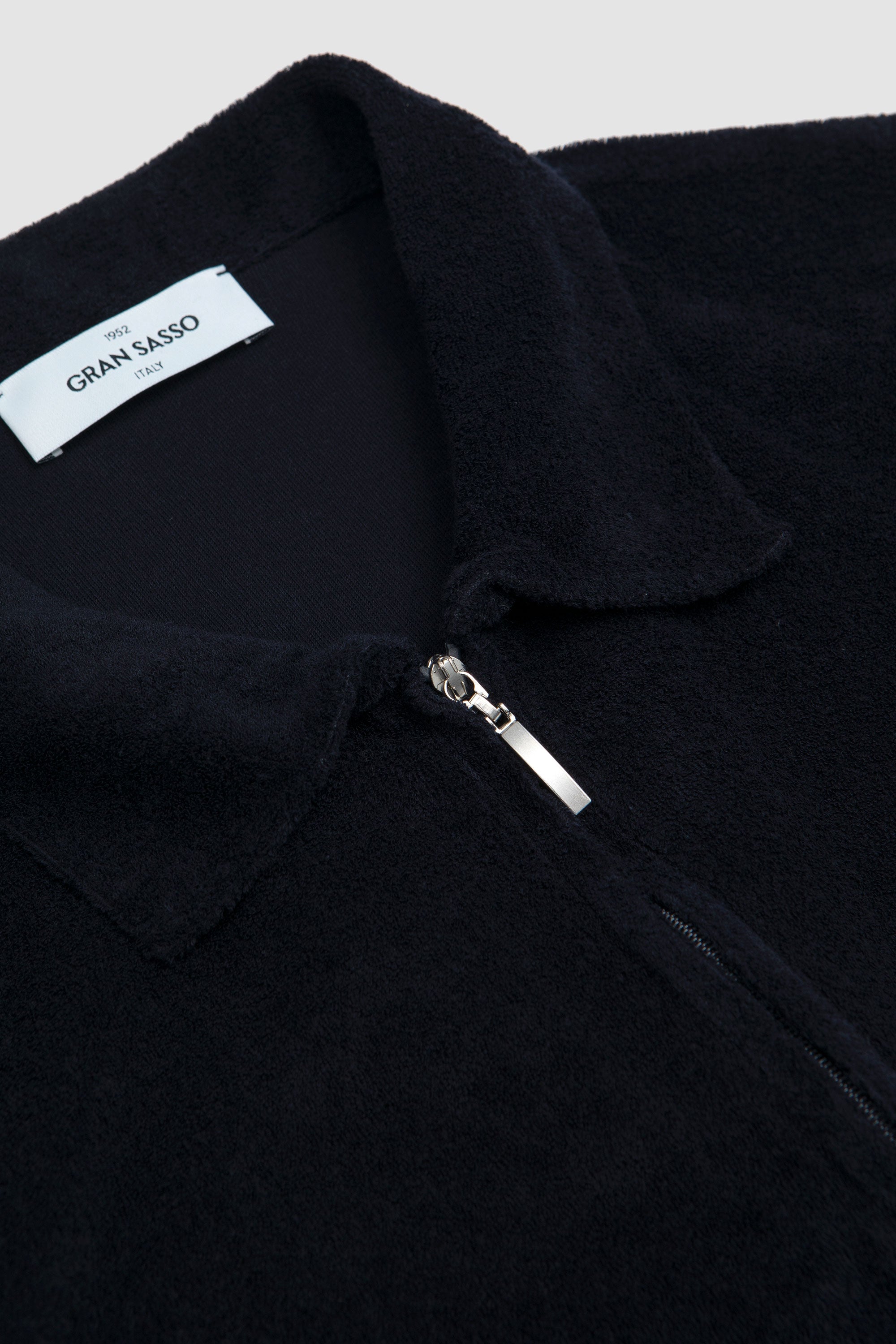 Towel Fleece Half-Zip Polo & Shorts Navy