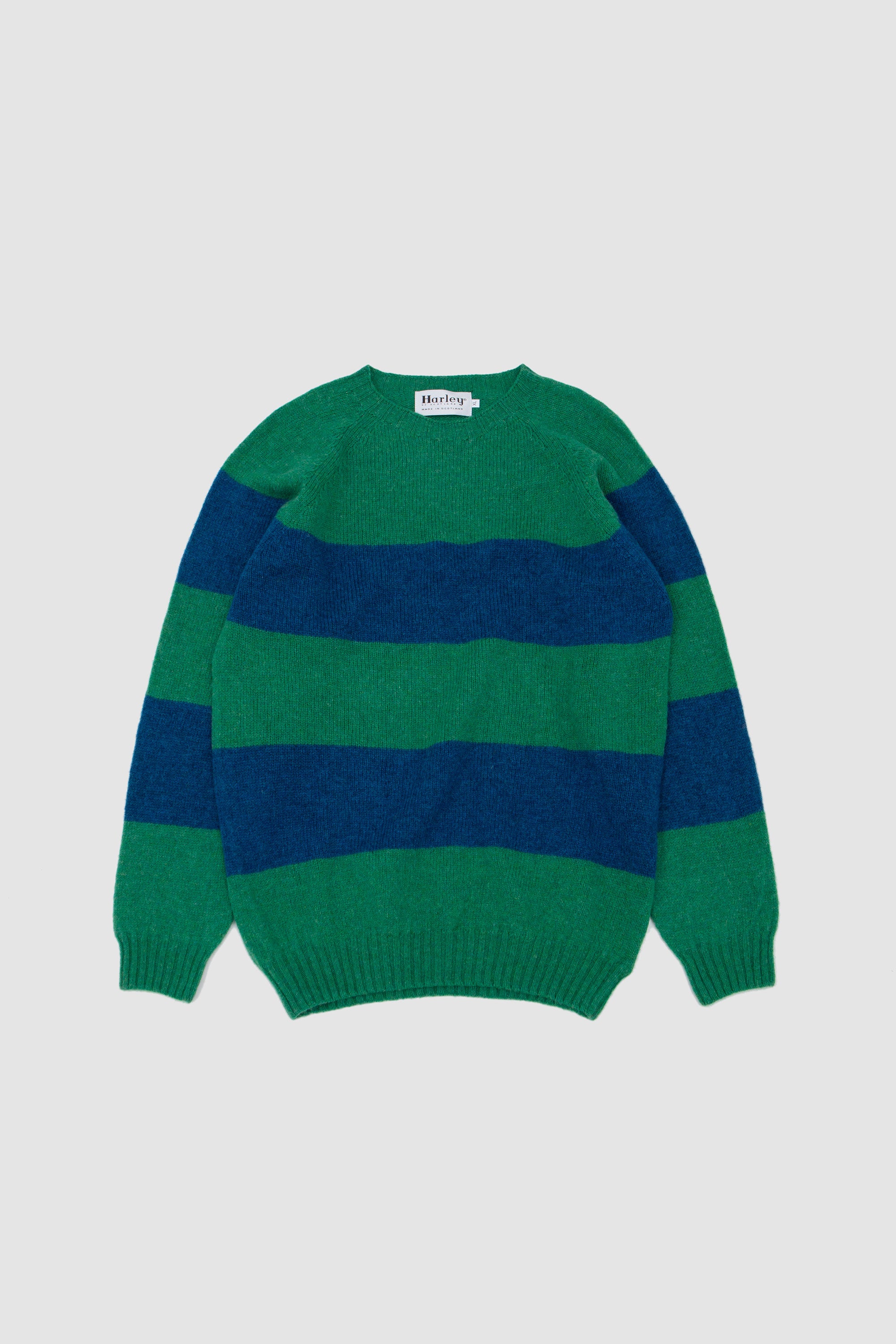 Block Stripe Crew Neck Sweater Evergreen/ Neptune_1