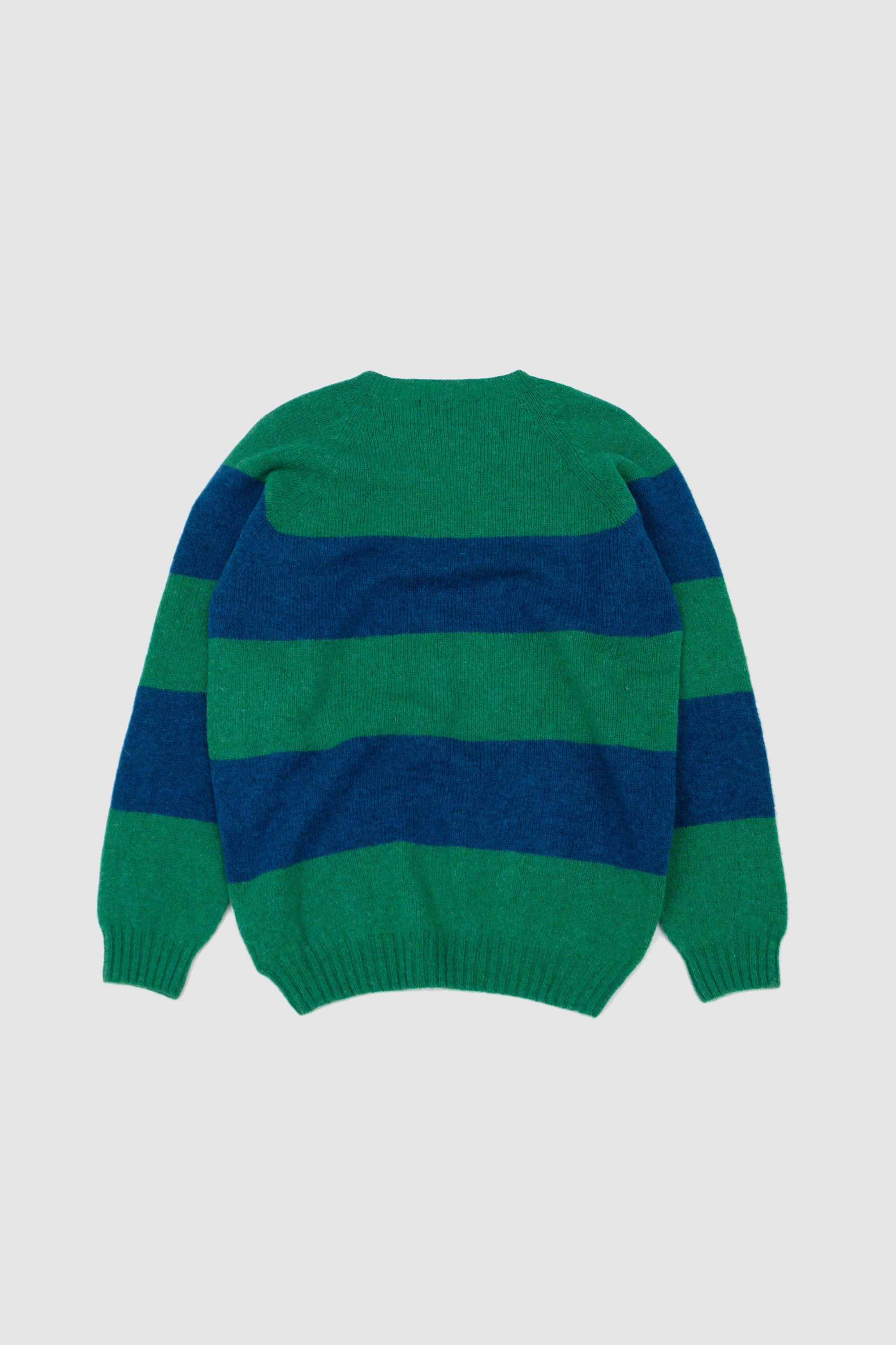 Block Stripe Crew Neck Sweater Evergreen/ Neptune_4