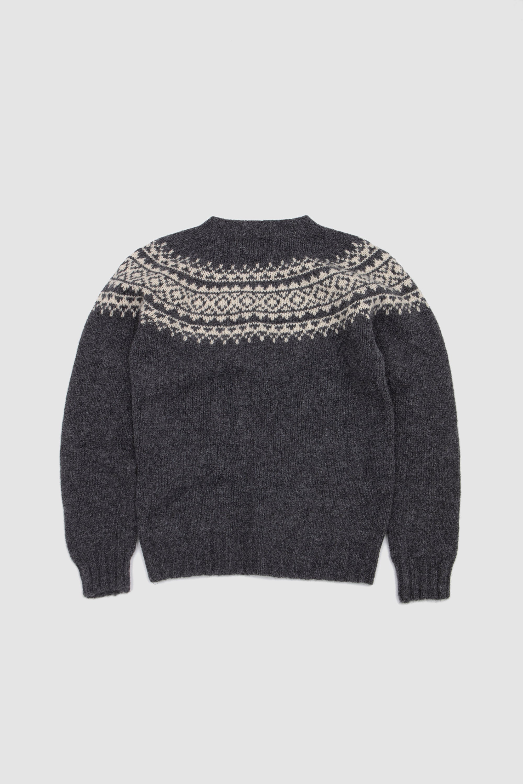 Chunky Yoke Crew Neck Sweater Basalt/ Venilla_4