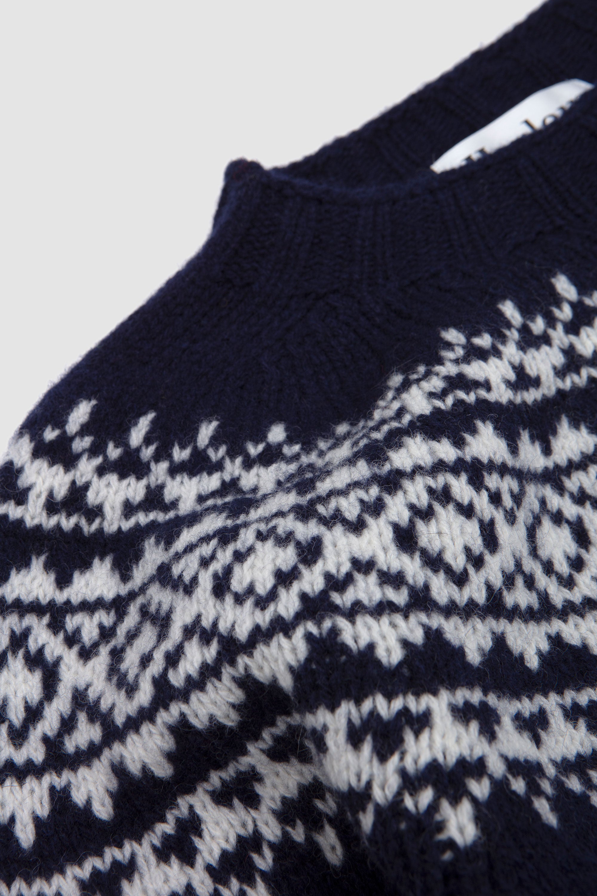 Chunky Yoke Crew Neck Sweater Navy/ Snow White_2