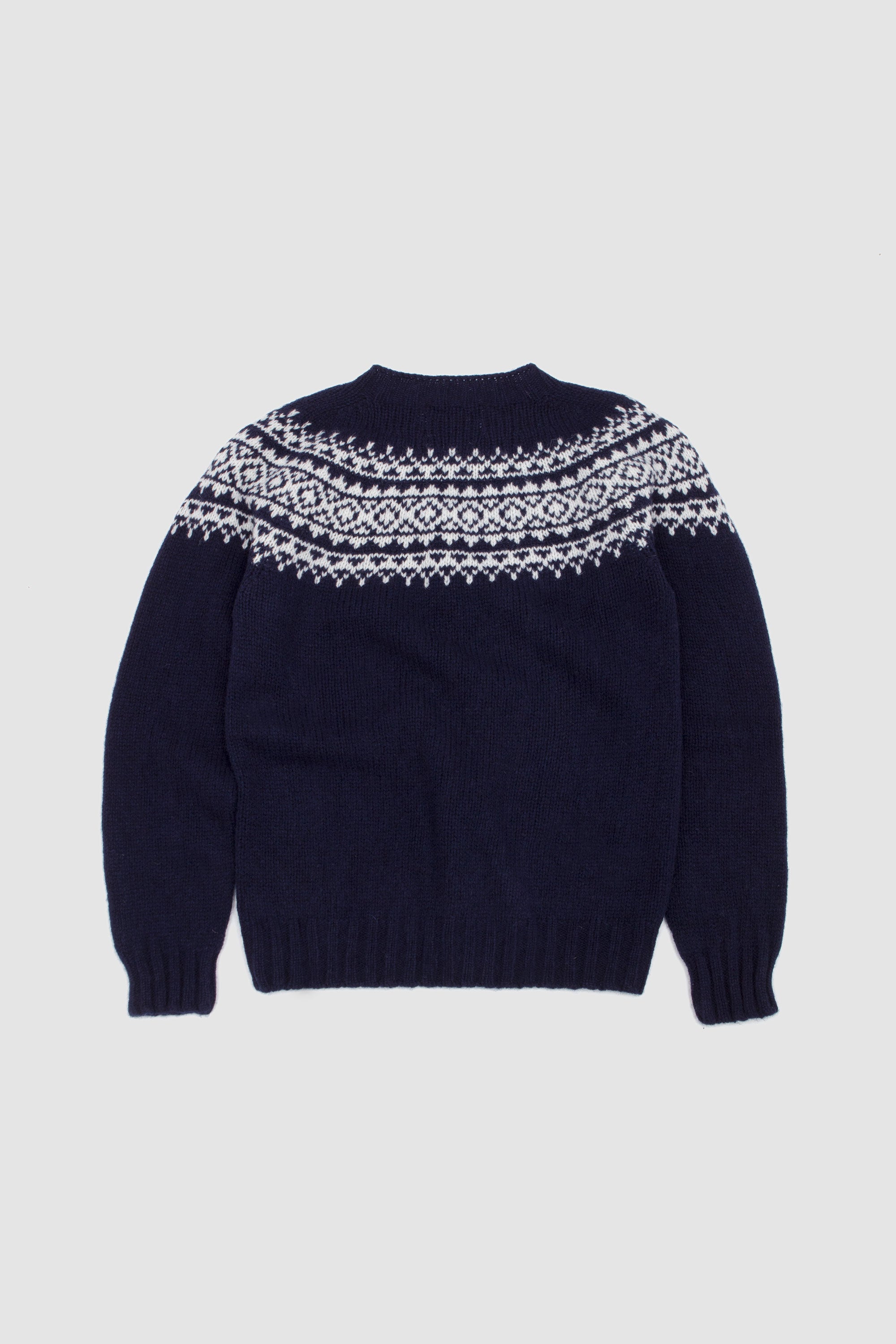 Chunky Yoke Crew Neck Sweater Navy/ Snow White_4
